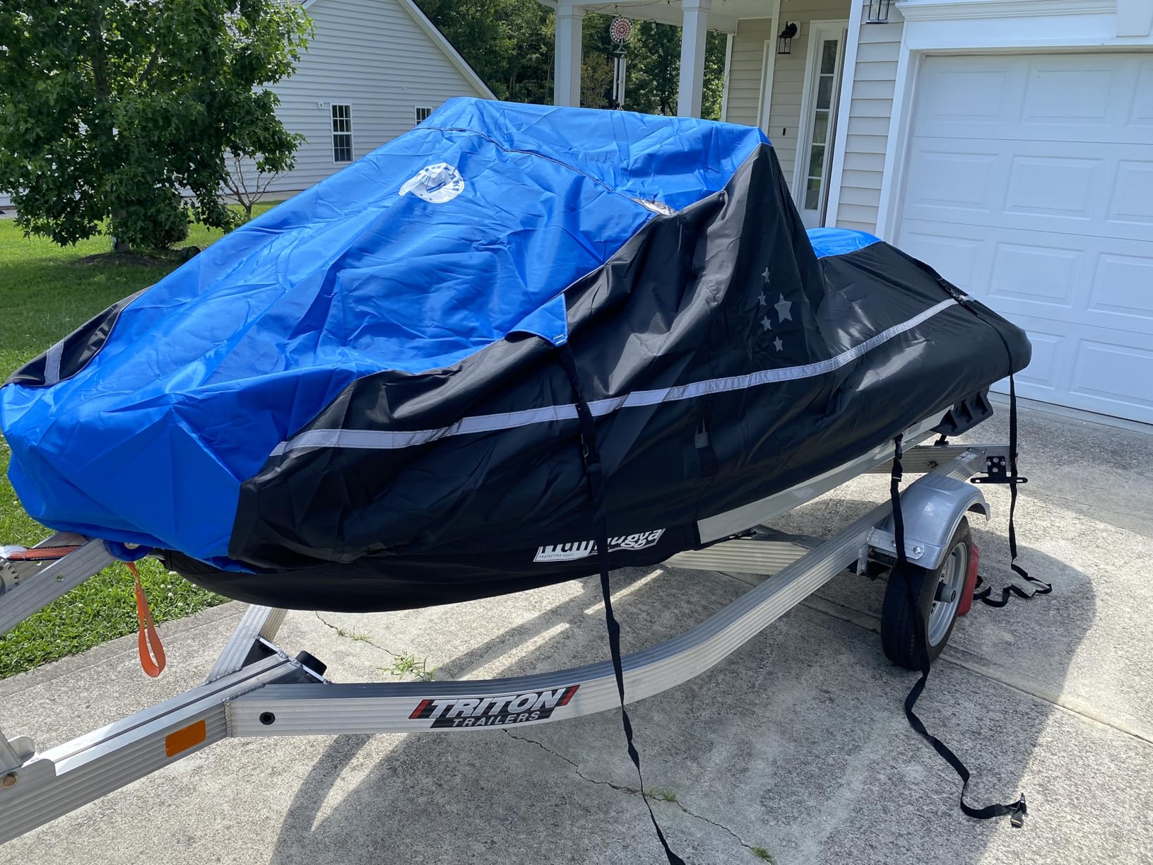 LIBZAKI Jet Ski Cover PWC Cover 2-3 Seats Heavy Duty Waterproof 600D UV Resistant Fits for Yamaha Sea-Doo Kawasaki up to 136