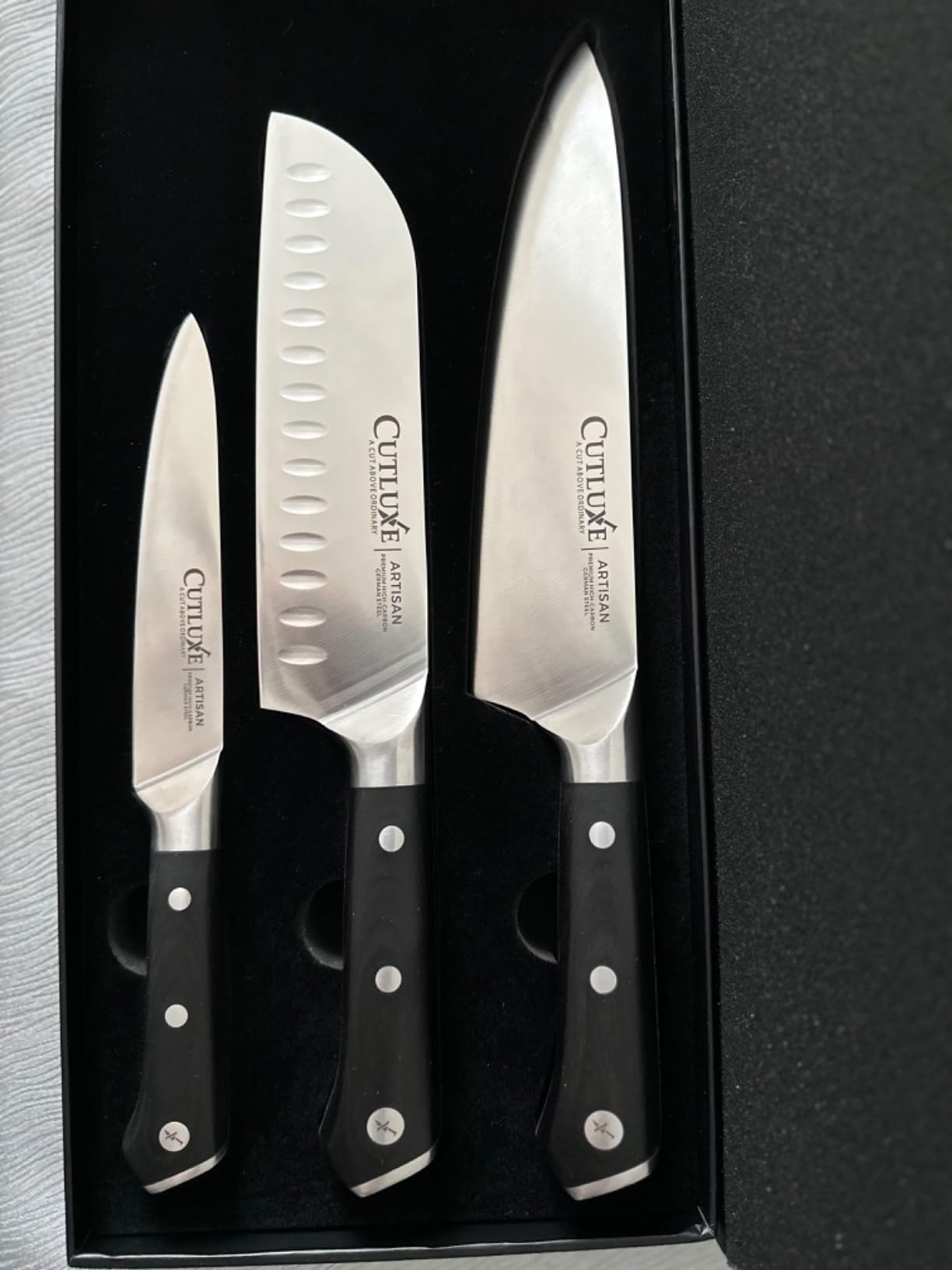 Cutluxe Chef Knife Set, 3 PCS Professional Chef's Knife Set - Razor Sharp German Steel, Full Tang, Ergonomic Handles - Artisan Series customer photo 1
