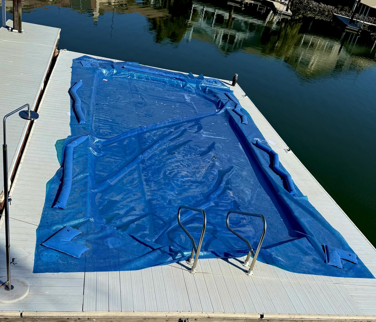 In The Swim 16' x 32' Premium Blue Rectangle Solar Pool Cover 12 Mil for Solar Heating Above Ground Pools and Inground Pools customer photo 1