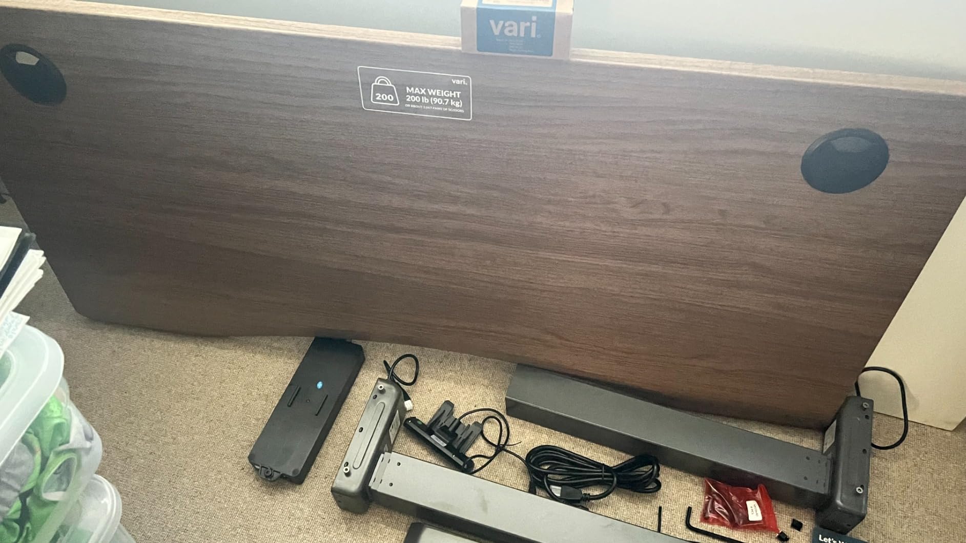 Vari Ergo 54x26 Electric Standing Desk - Height Adjustable Sit Stand VariDesk + Curved Waterfall Edge, 4 Memory Settings, Quick Assembly, Cable Management, 200 lb Capacity - Espresso customer photo 2