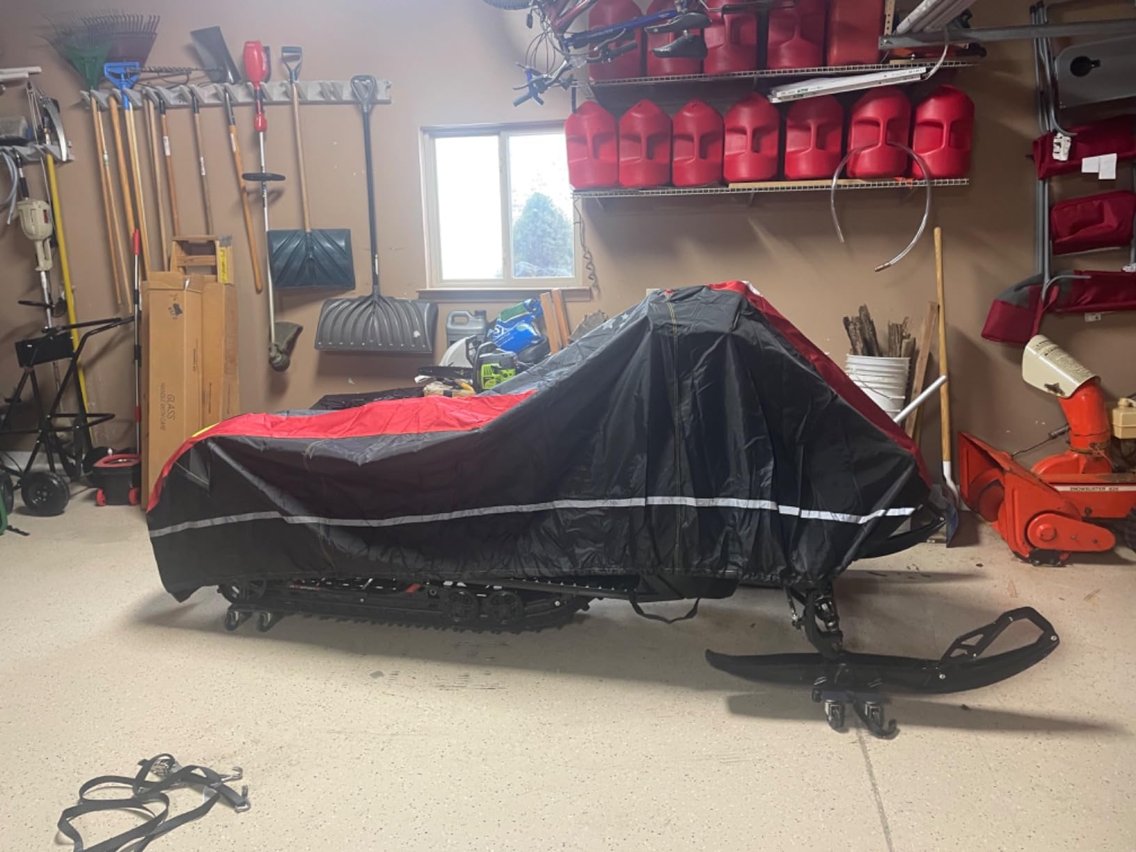 LIBZAKI Snowmobile Cover Waterproof Sled Ski Cover 600D Heavy Duty Oxford Fabric Freeze-Resistant Down to -40F Compatible with Polaris,Ski-Doo,Arctic Cat,Yamaha,Lynx,Camso,CFMOTO 116