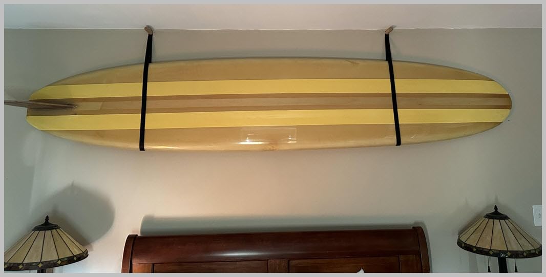 Hang 11 Surfboard Wall Mount - Beautiful Sustainable Wood & Leather Rack, Perfect to Display Your Board, Horizontal Surf Racks customer photo 2