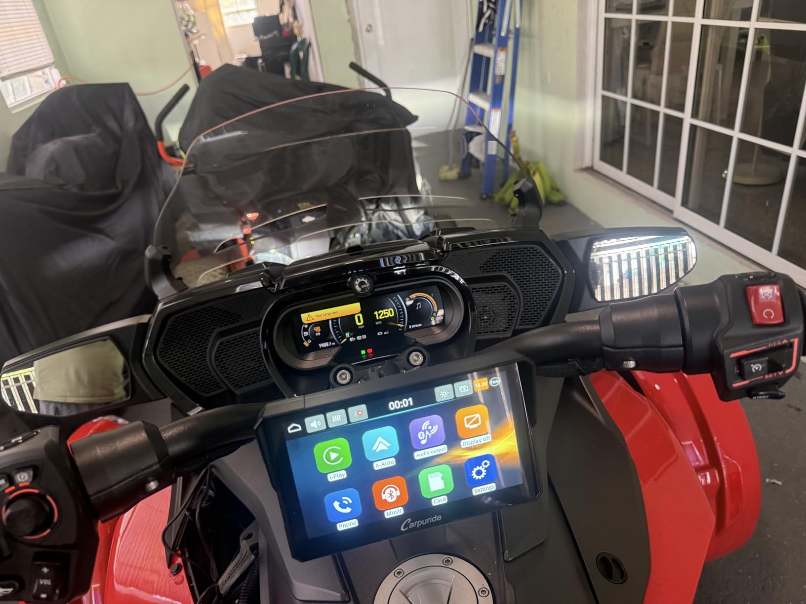 Carpuride W502 Motorcycle GPS Wireless Portable Carplay/Android Auto Waterproof Car Stereo, 5