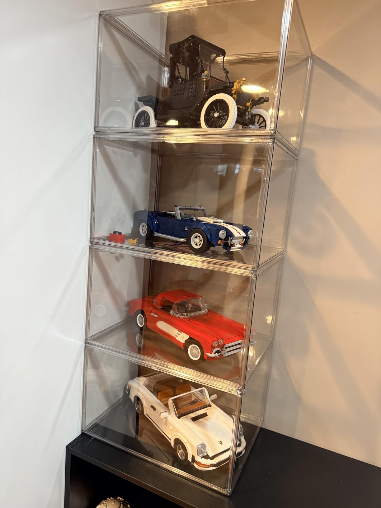 Clear Acrylic Display Case, Stackable Plastic Storage Bins with Magnetic Attraction Lid, Showcase for Cosmetic, Large Figures Collectibles, X-Large customer photo 1