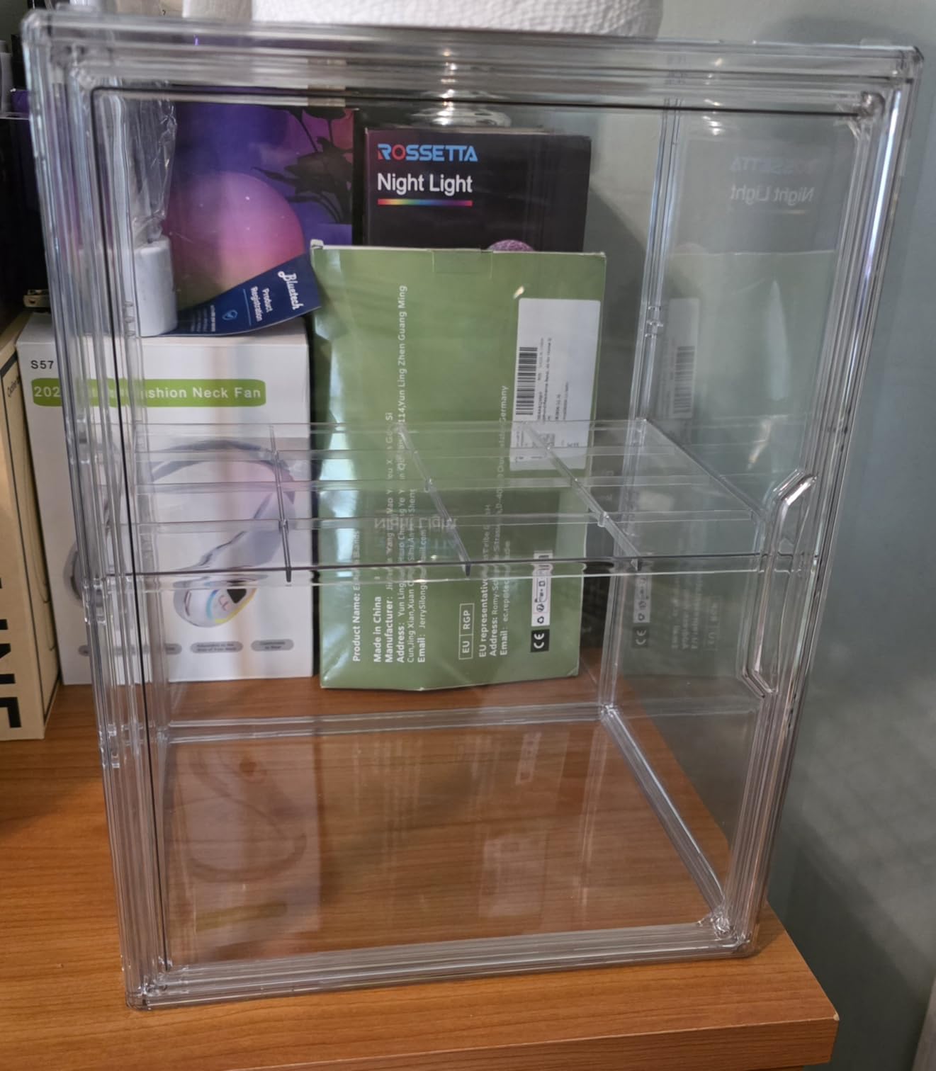 Clear Acrylic Display Case, Stackable Plastic Storage Bins with Magnetic Attraction Lid, Showcase for Cosmetic, Large Figures Collectibles, X-Large customer photo 2