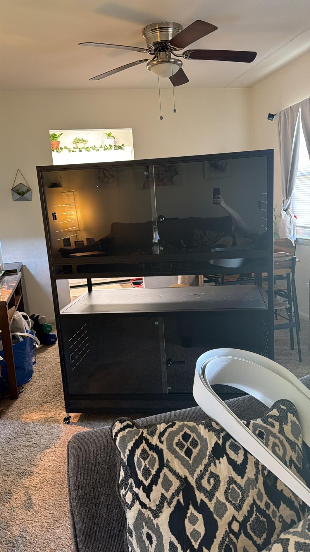 PVC Reptile Enclosure Space Efficient 44''x20''x20'' Stackable ToxiRium Large Reptile Terrarium 76 Gallons for Bearded Dragon Lizard Snake, Breeding Vivarium with Sliding Doors Lock - 2pcs with spacers customer photo 1
