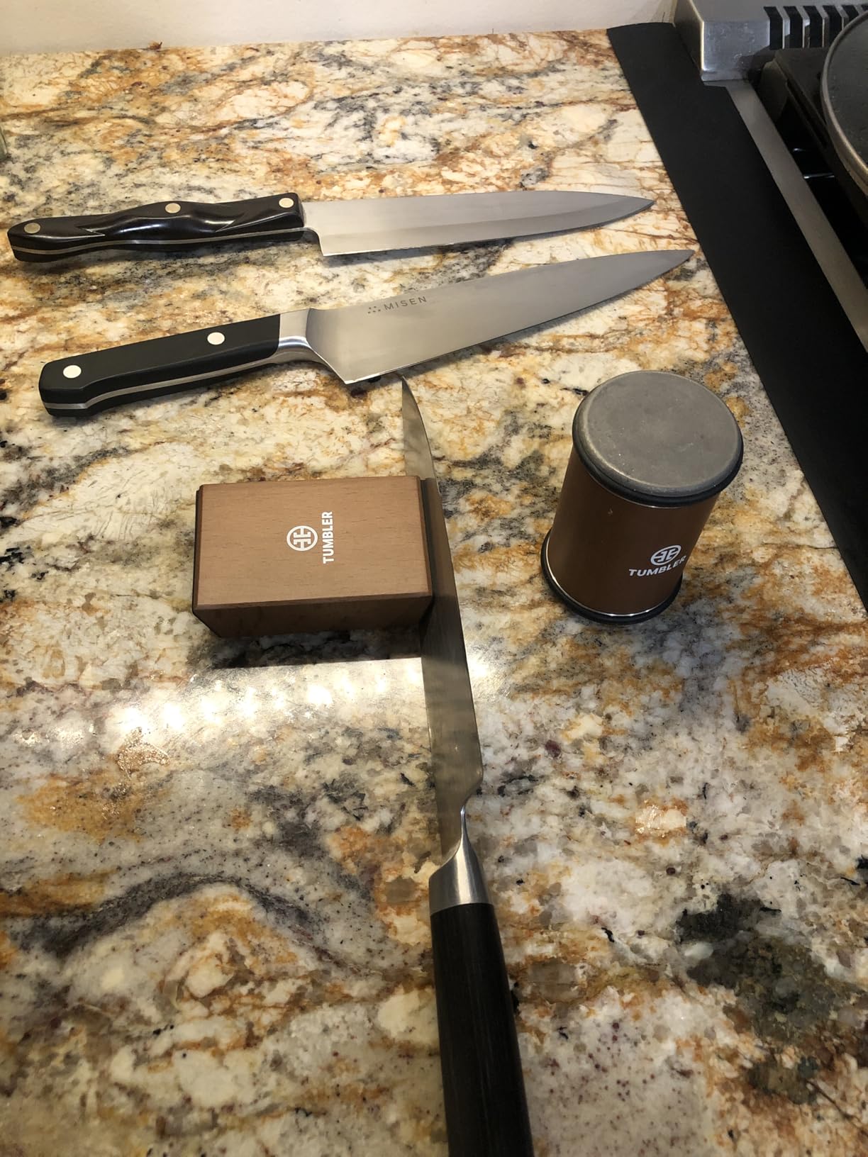 The Original Tumbler Rolling Knife Sharpener™ - Knife Sharpening Made Easy - Knife Sharpener Tool for Kitchen, Outdoor & Utility Knives - 15 & 20° Angles customer photo 1