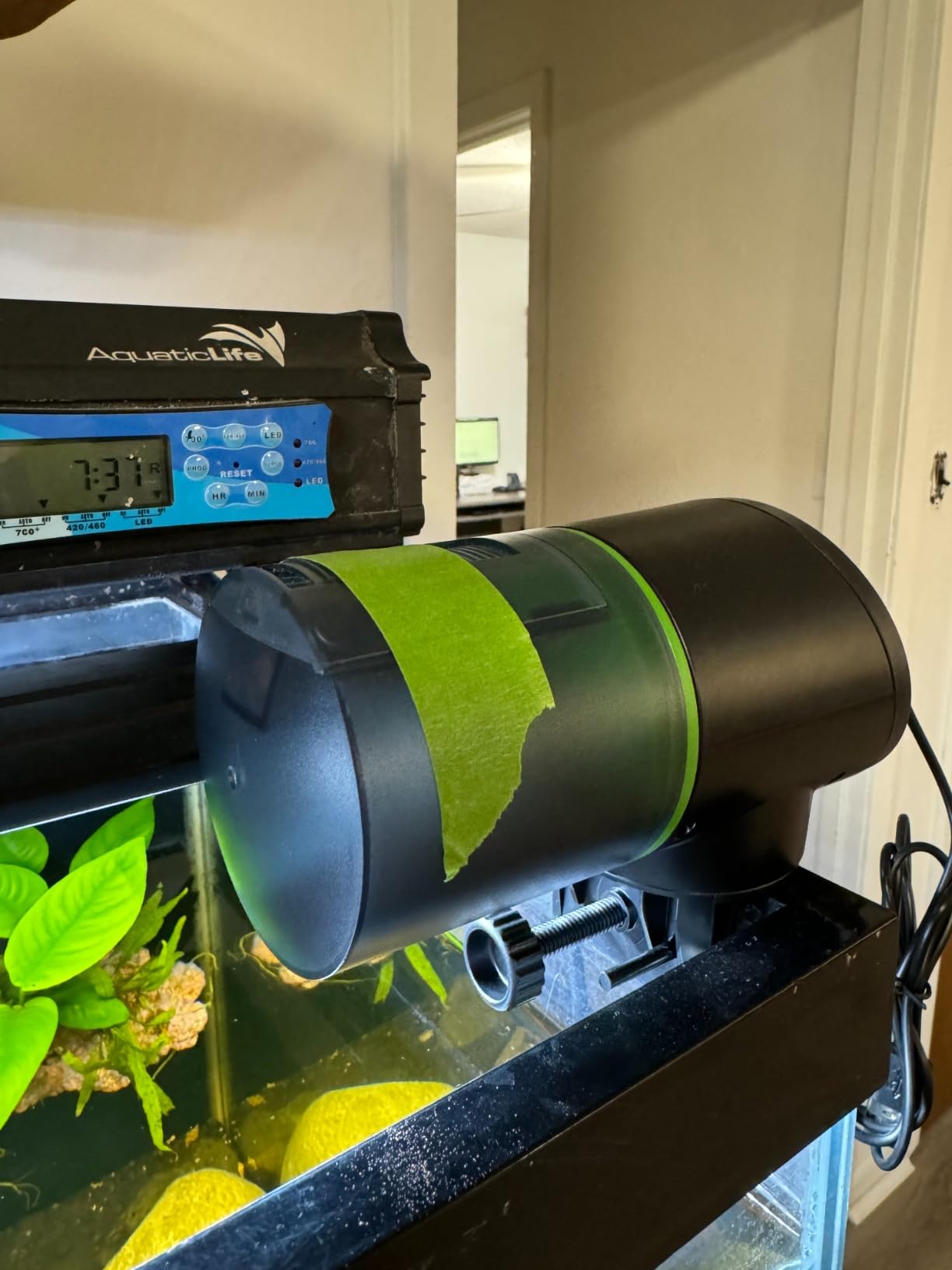 Automatic Fish Feeder for Aquarium - Auto Fish Food Dispenser Rechargeable for Small Large Tank with USB Charger Cable, 12/24/48H Interval Esay Set Up (Black, CY-019) customer photo 2