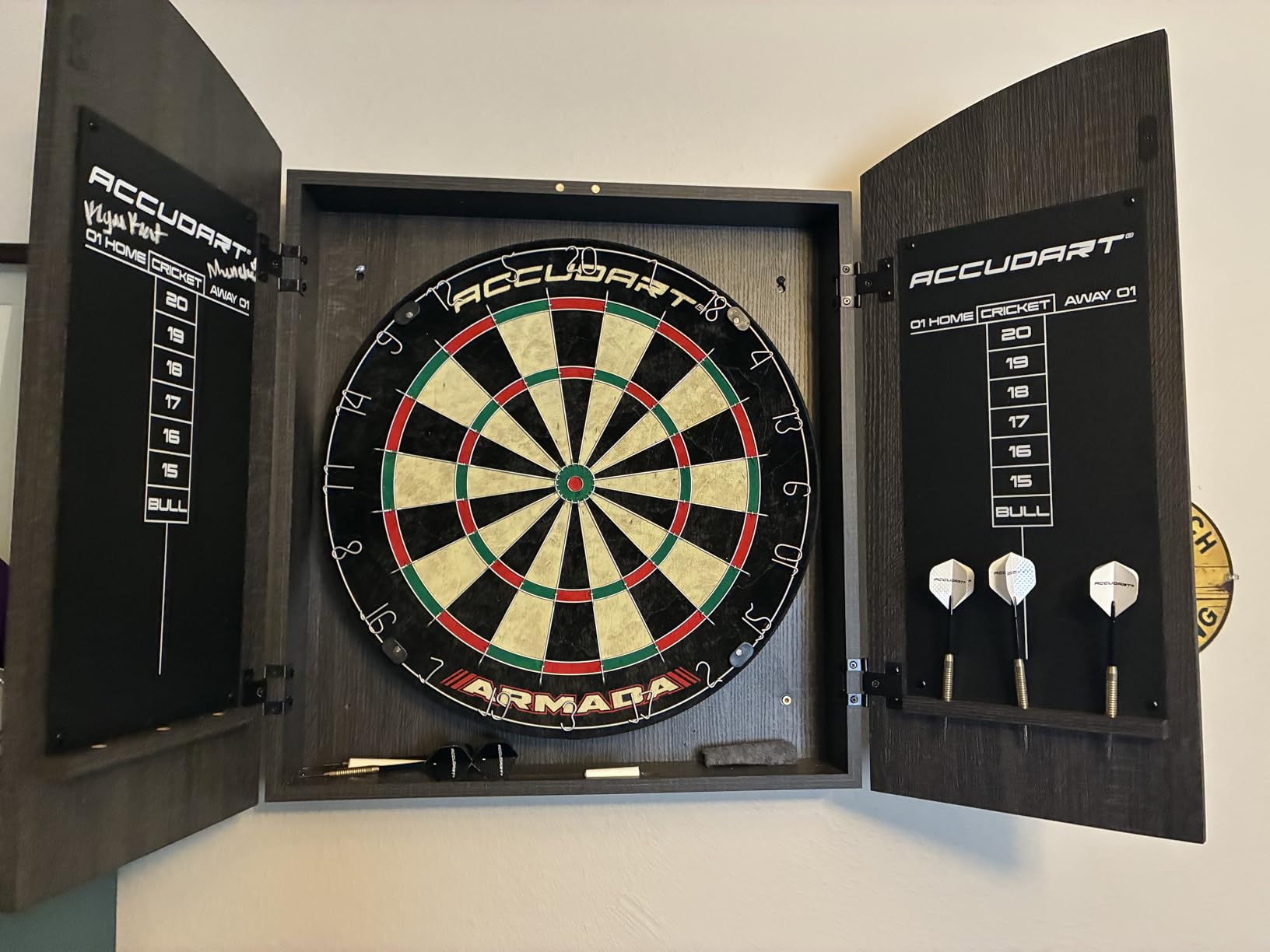 Accudart Armada Bristle Dartboard Cabinet Set - Official 18
