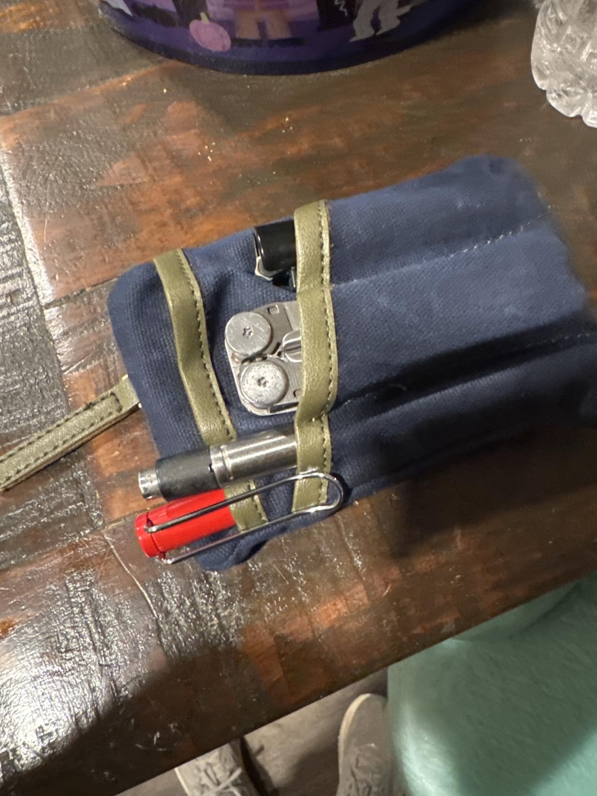 SP4 Waxed Canvas Compact EDC Pocket Organizer, Zippered Pocket Pouch for Men, Mini EDC Organizer for Change, Notebook, Tactical Pen, Flashlight customer photo 1