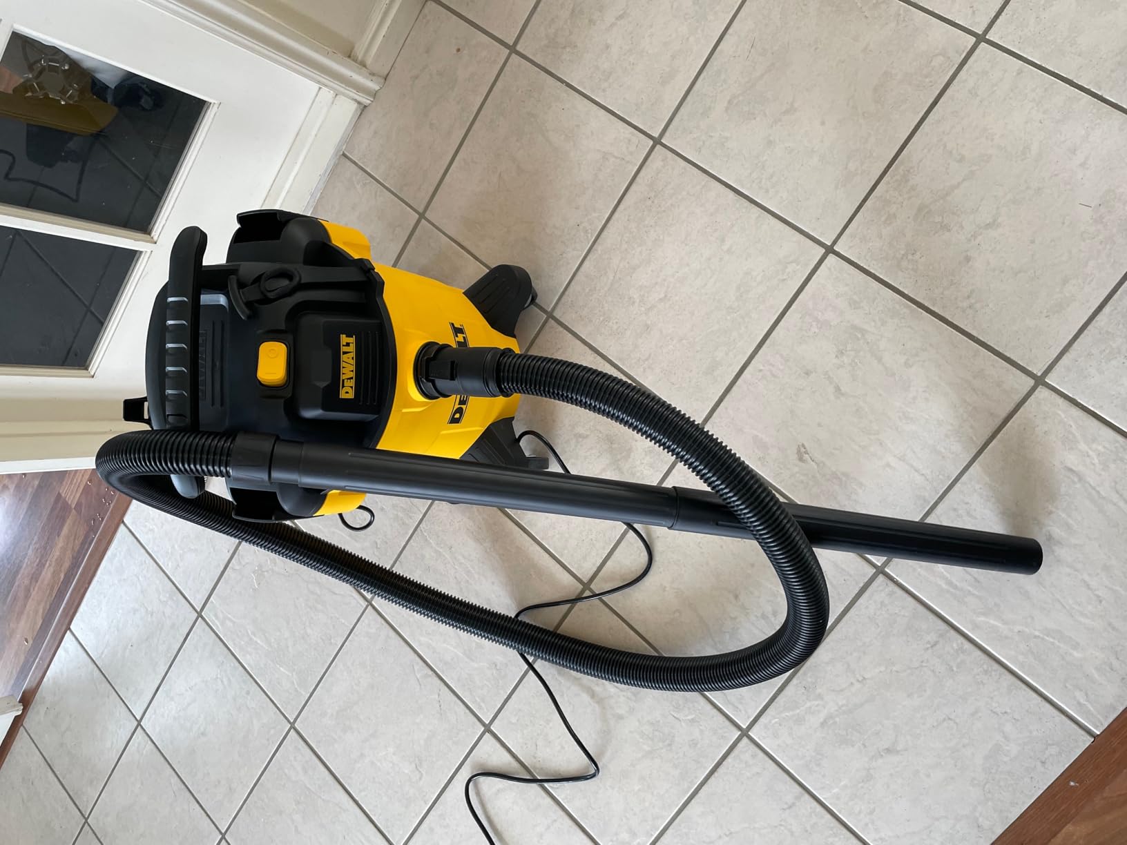 DEWALT Shop Vacuum 6 Gallon 4HP Poly Wet Dry Vacuum Ultimate Cleaning Solution for Construction Workshop Environments for Jobsite Garage Home W/Inflation Ket, Yellow, DXV06PL customer photo 1