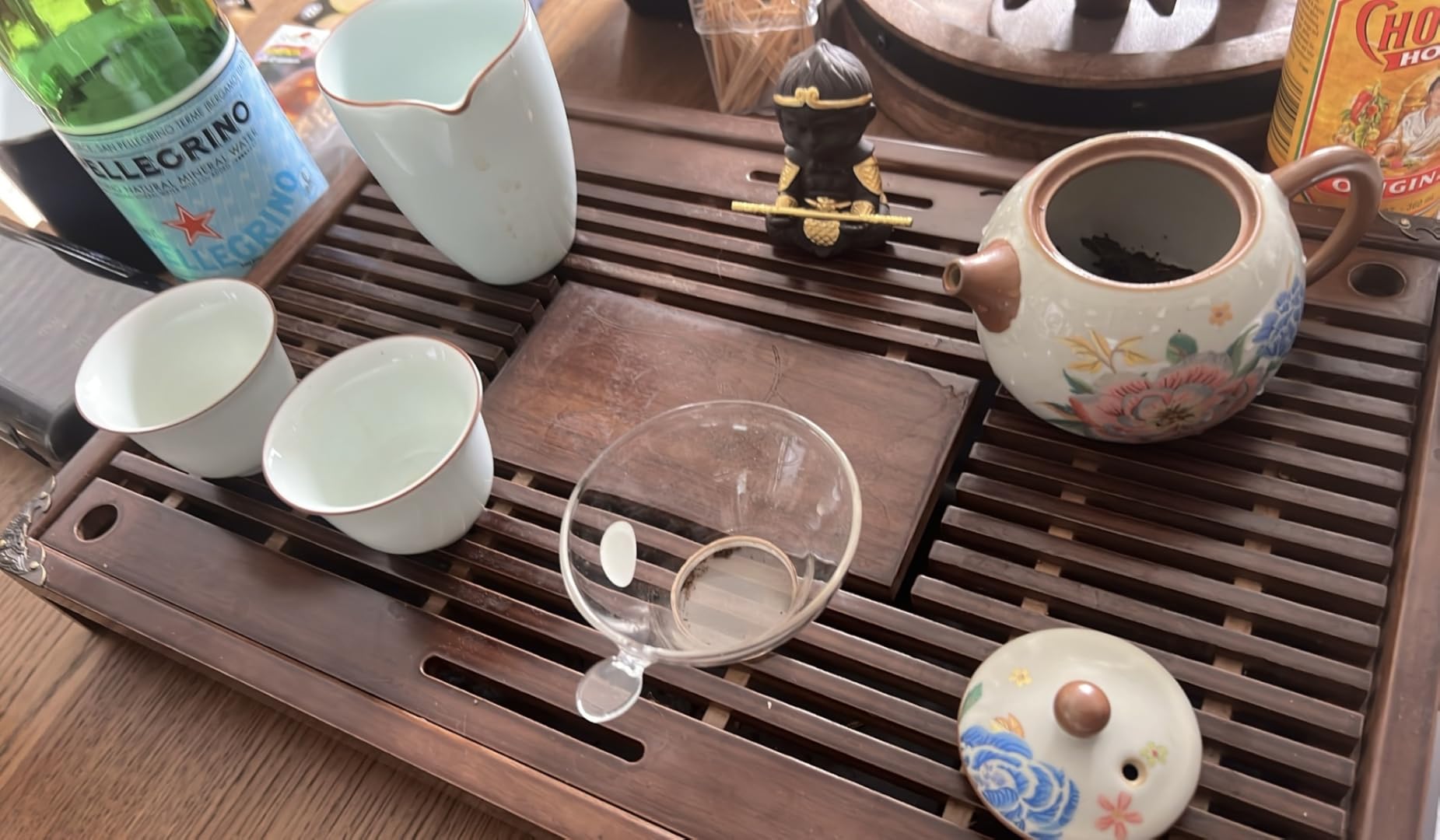 Eorbow Wooden Tea Tray, 17 Inch Chinese Kung Fu Tea Tray, Gongfu Tea Table with Water Storage Box, Household Filter Tea Serving Tray Gift Set for Home, Office, Bar customer photo 1