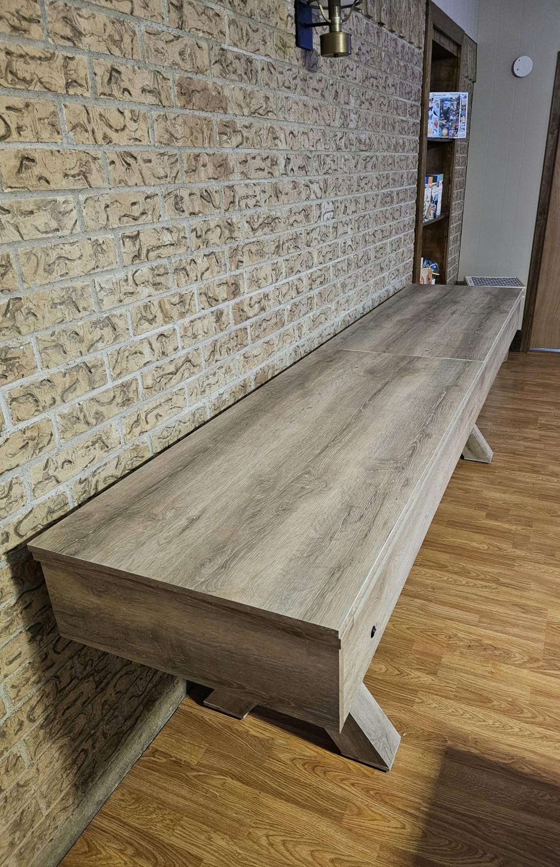 American Legend LED Shuffleboard with Buffet Top - Light Up LED Rails customer photo 1
