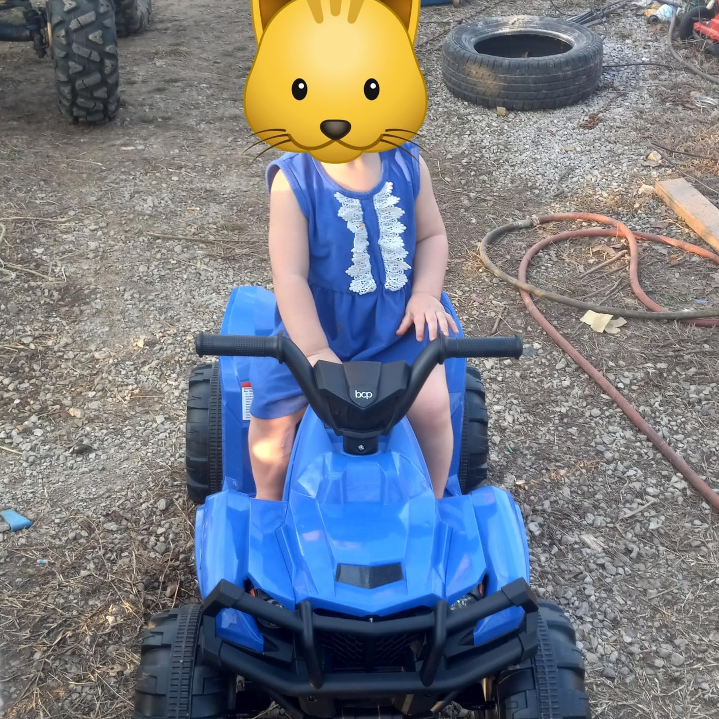 Best Choice Products 12V Kids Ride-On Electric ATV, 4-Wheeler Quad Car Toy w/Bluetooth Audio, 2.4mph Max Speed, Treaded Tires, LED Headlights, Radio - Blue customer photo 2