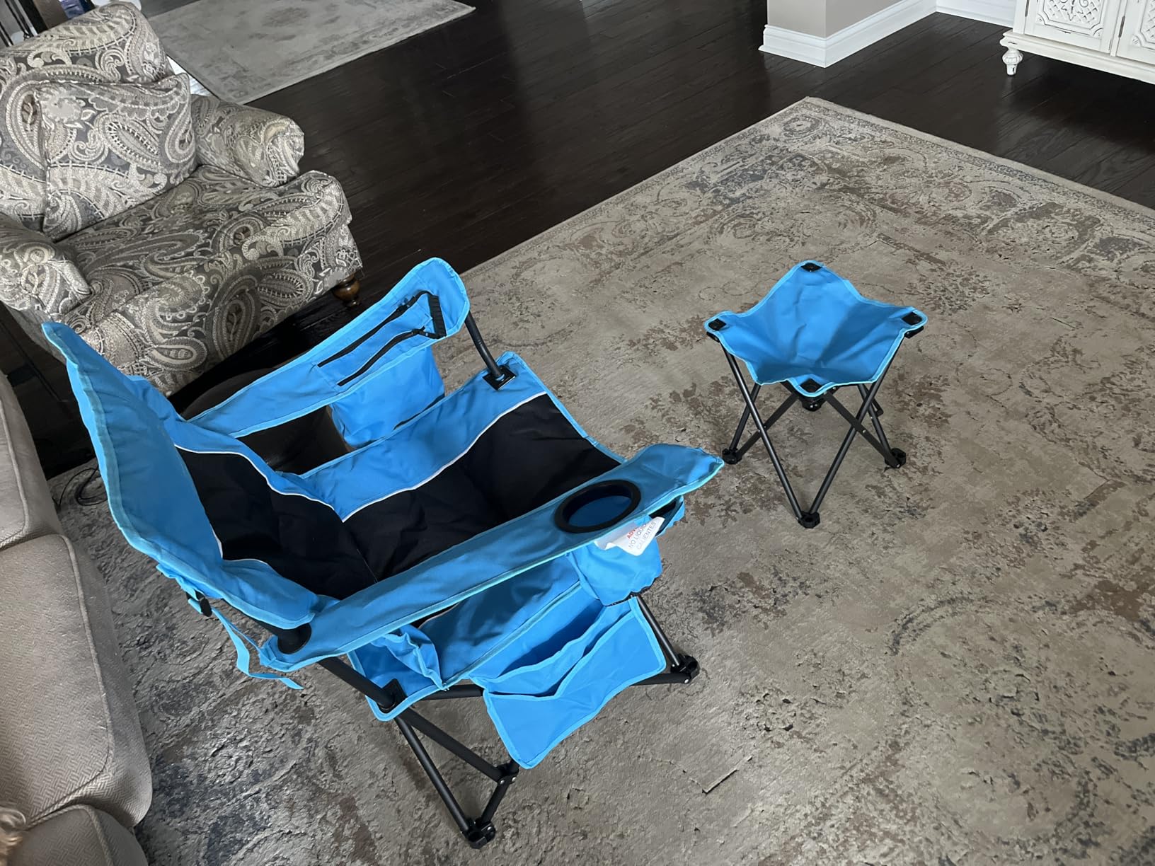 FAIR WIND 2 Pack Fully Padded Oversized Camping Chair 500LBS Capacity Heavy Duty Folding Chair with Adjustable Lumbar Support, Cooler Bag & Cup Holder for Outdoor, Beach, Tailgating, Firepits, Fishing customer photo 1