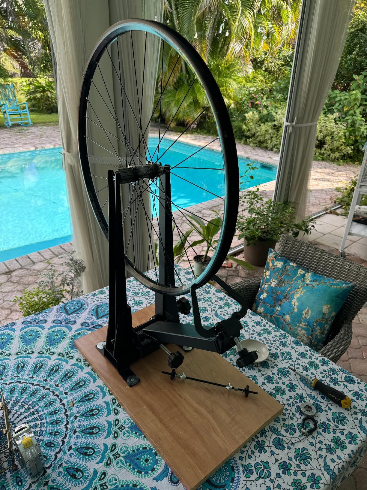 CyclingDeal Bicycle Wheel Truing Stand - Heavy-Duty Base, Fits up to 29