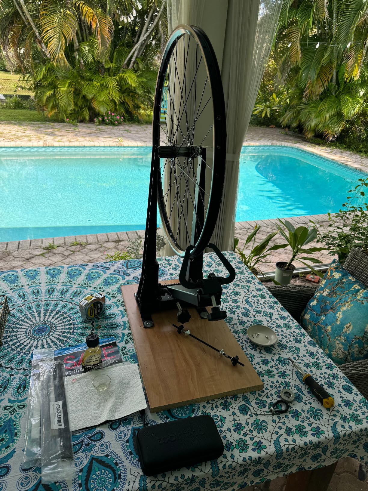 CyclingDeal Bicycle Wheel Truing Stand - Heavy-Duty Base, Fits up to 29