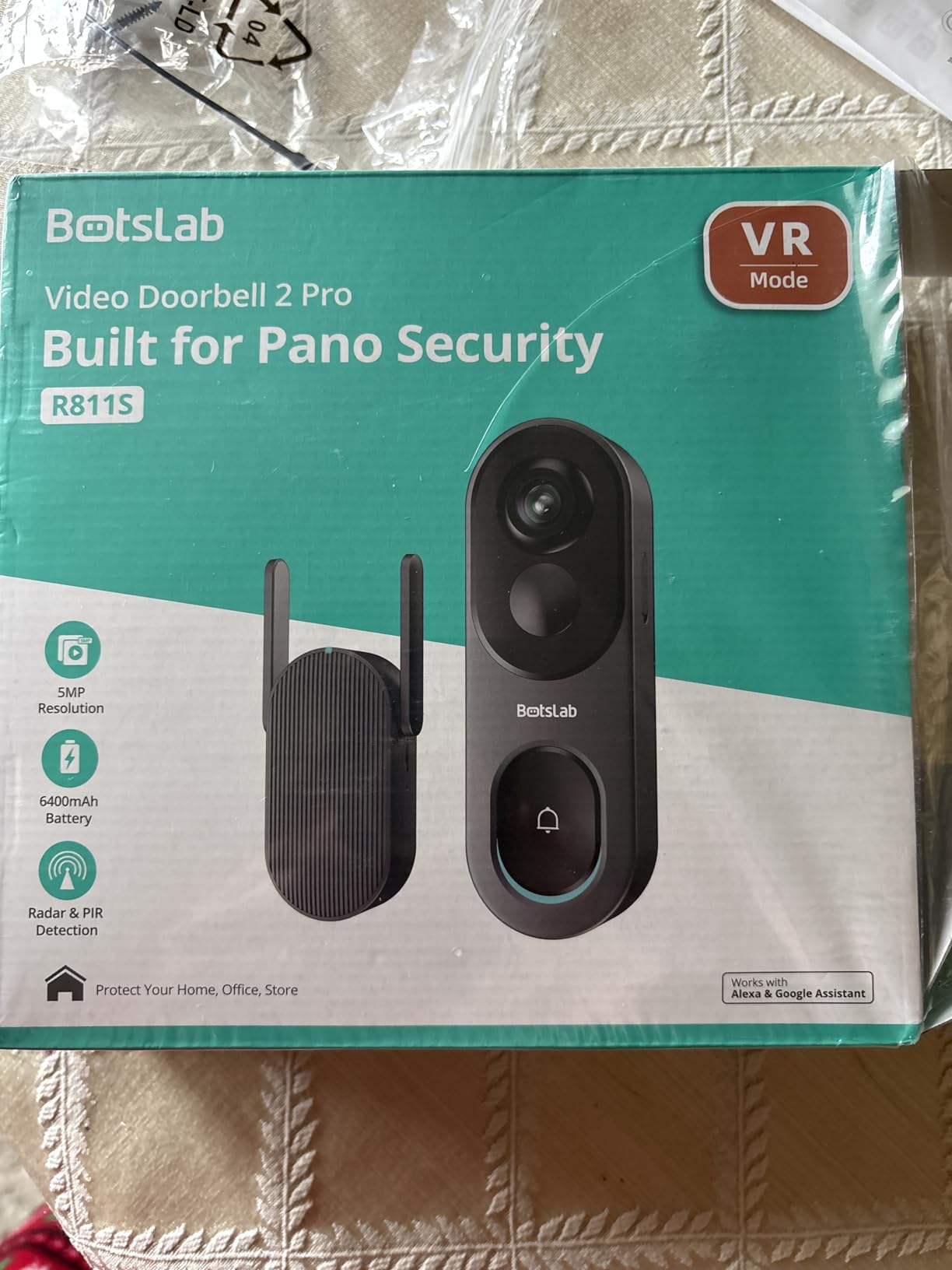 BOTSLAB 5MP Wireless Video Doorbell Camera, 180° Head-to-Toe View, AI Motion Detection, VR Mode, Battery or Wired Powered, Easy Installation, Weatherproof, No Monthly Fee, 2.4GHz WiFi customer photo 2