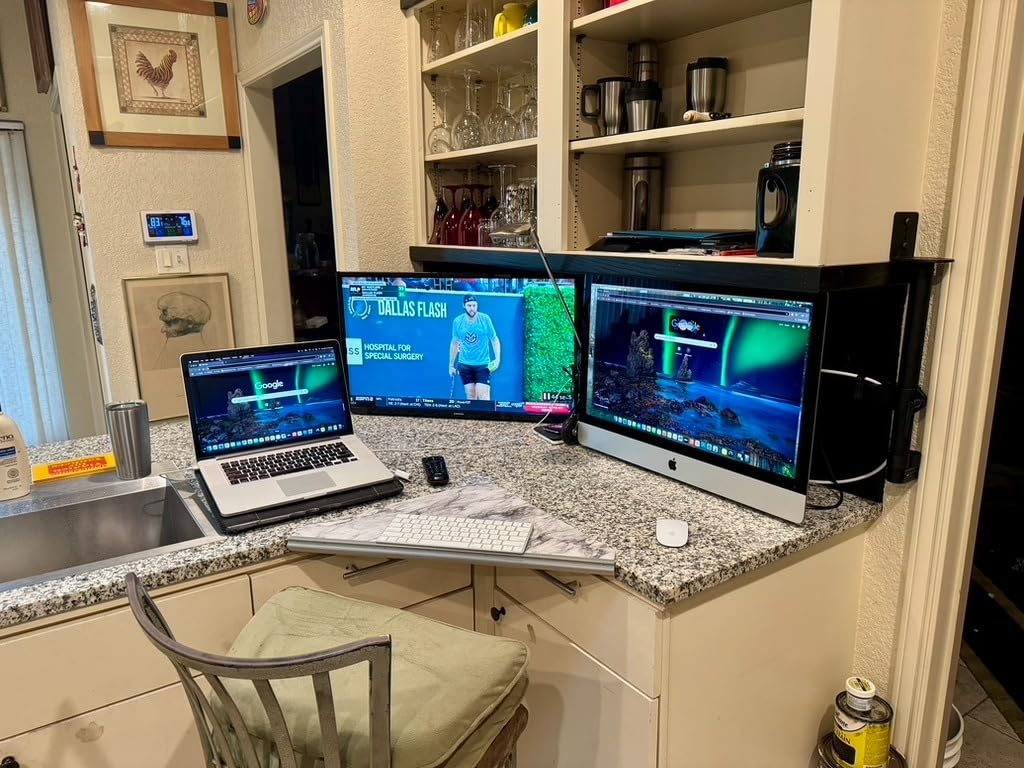 Amazon Basics Adjustable Dual Monitor Desk Mount, Holds up to 32