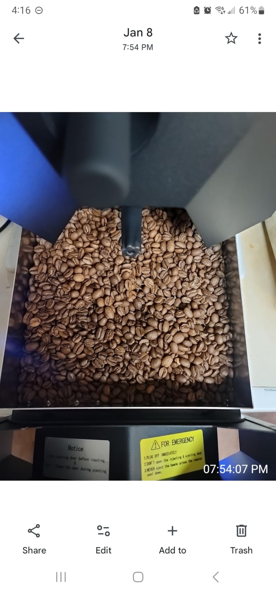 Electric Coffee Bean Roaster Machine, Smokeless Drum Roasting, for Home & Commercial Automatic Baking customer photo 1