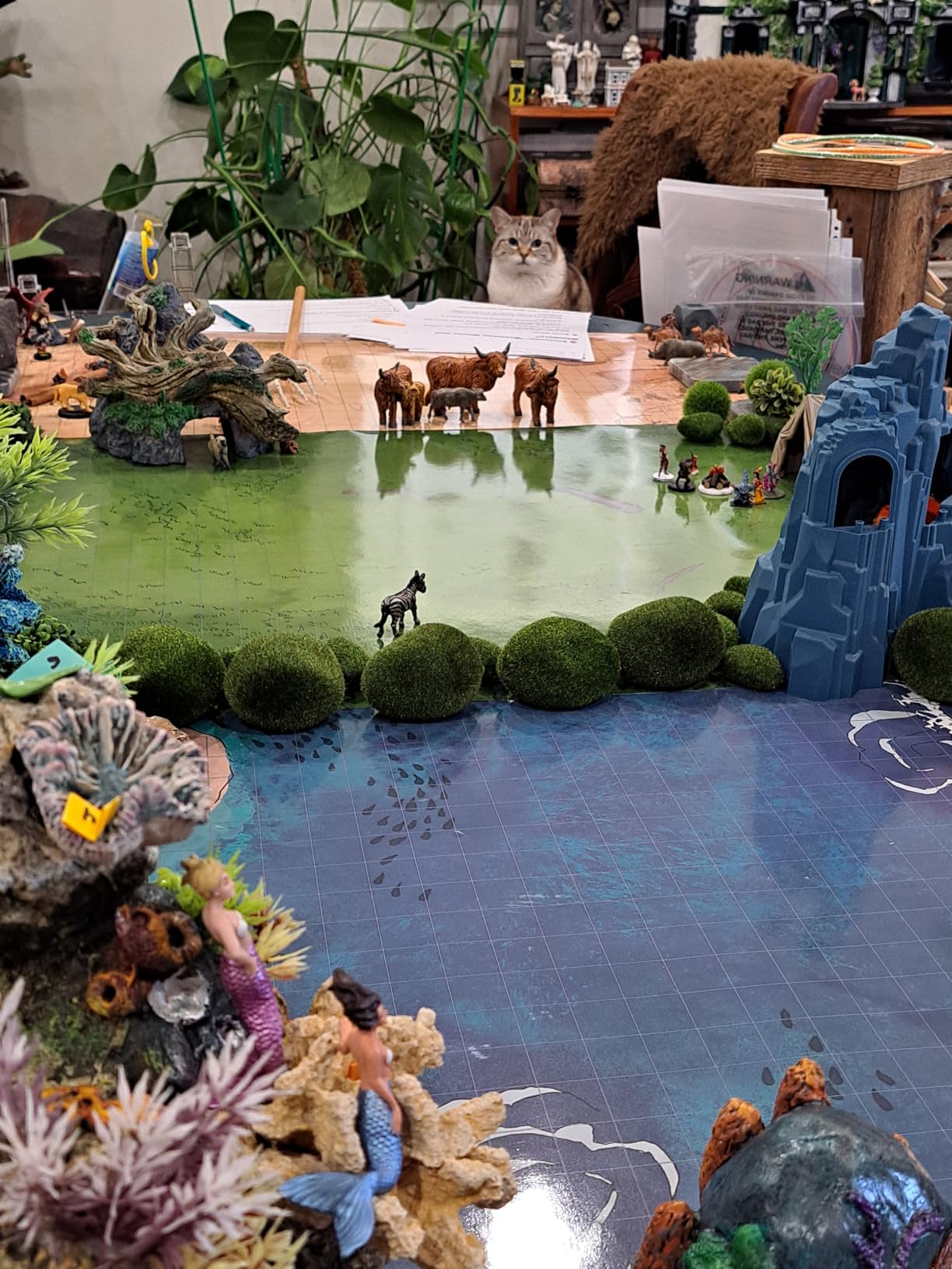oTTRPGo 6 Pack DND Map 12 Terrain 24x36, 1 Inch Grids Dry Erase Battle Mats, Lay Flat Easier Clips, Double-Sided for the Dungeons & Dragons Role Playing Tabletop Game customer photo 1
