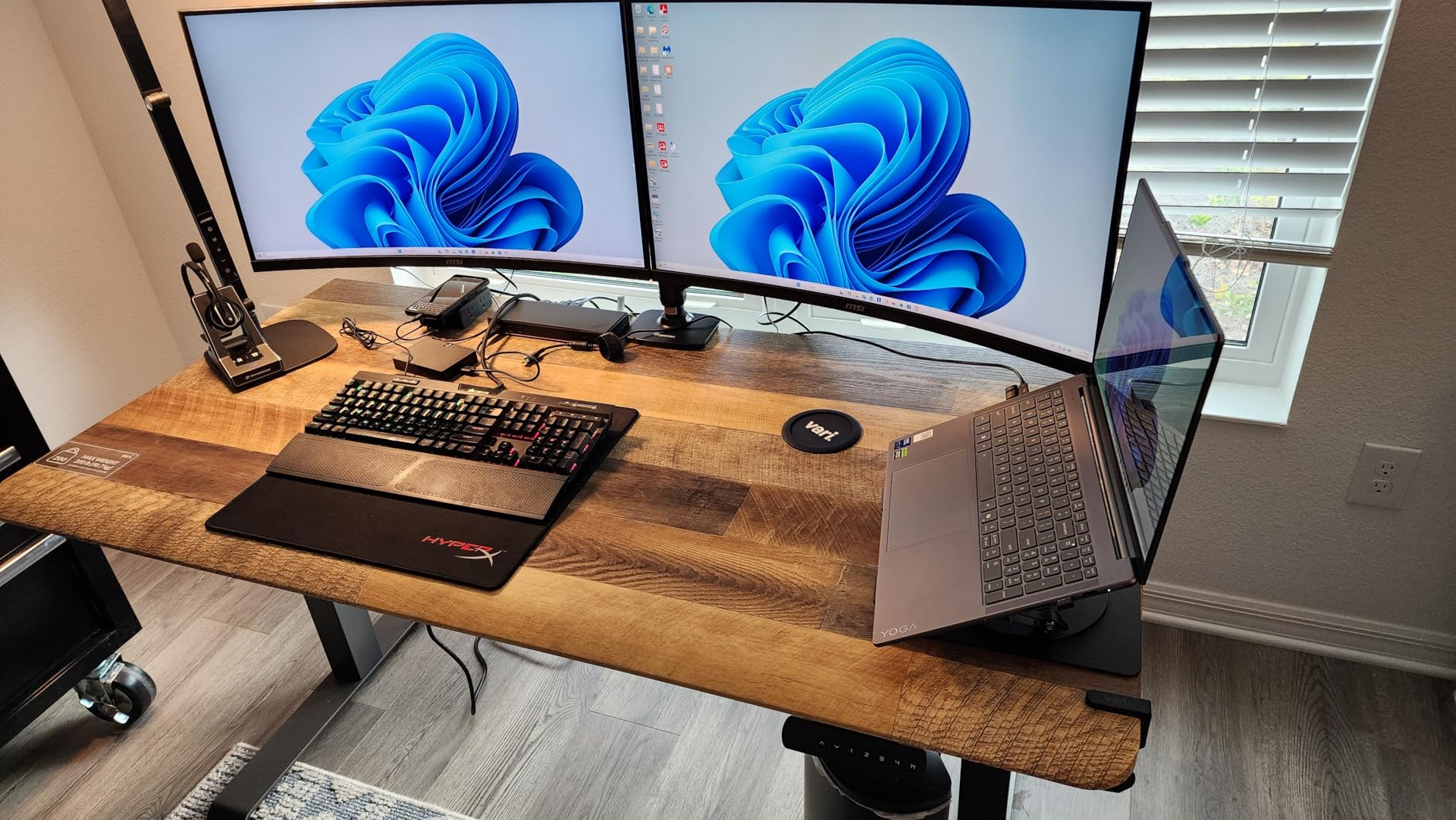 Vari ComfortEdge 72x30 Inch Electric Standing Desk - Height Adjustable Large Office Sit Stand VariDesk with Sloped Edge, Memory Presets, 180 LB Capacity + Tool-Free Assembly (Walnut) customer photo 1