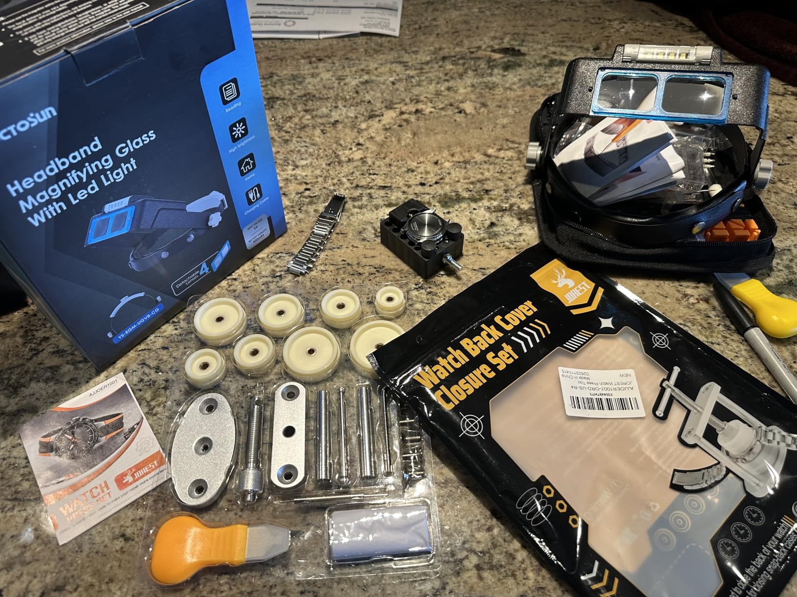 JOREST Watch Press Tool Set, Back Case Closer for Closing the Cover, Watch Battery Replacement, Watch Opener Remover, Repair Kit for Watches with A Pry Opening, Only for Round Dials customer photo 1