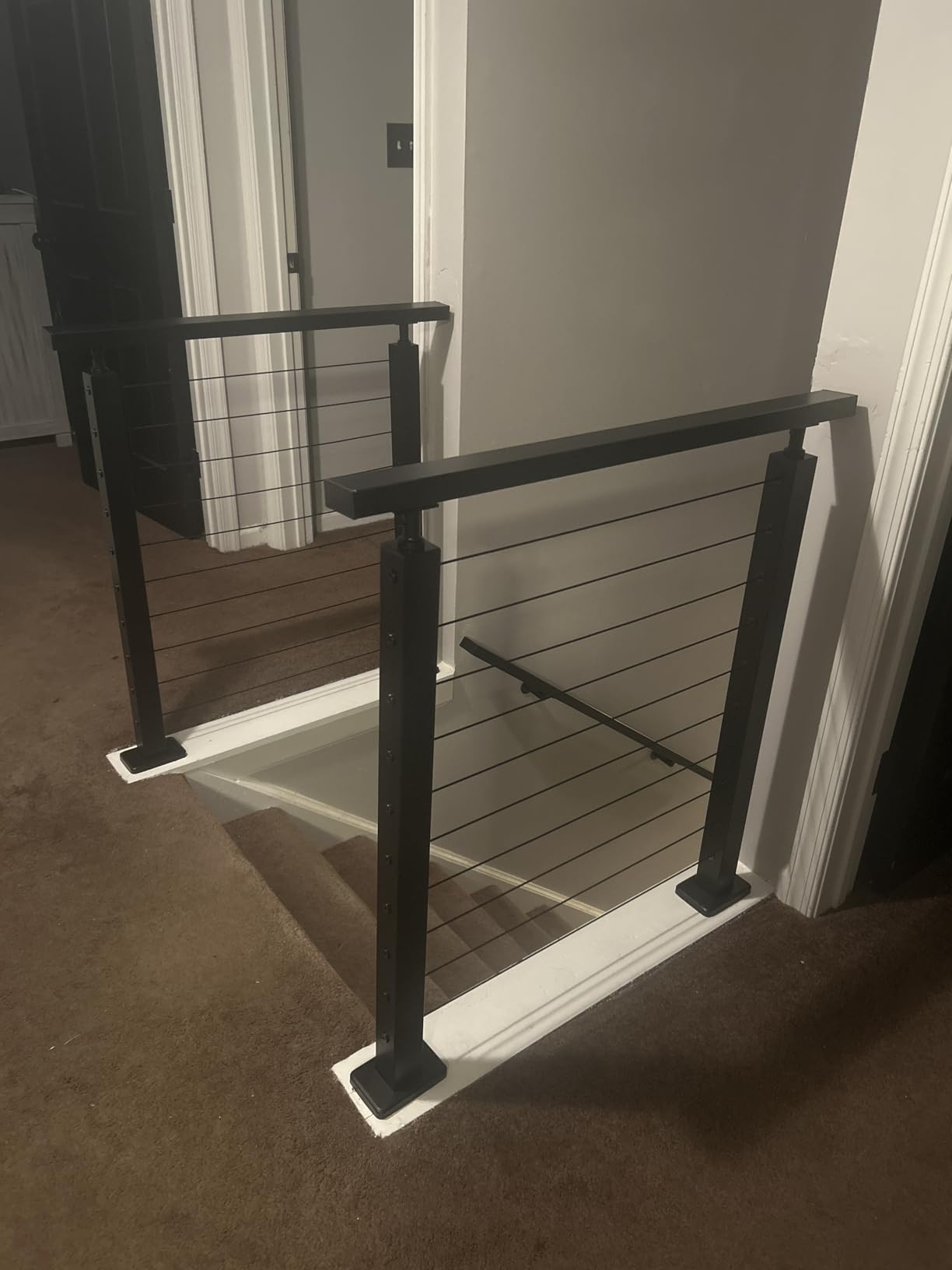Muzata 16-20FT Modular Black Cable Railing Kit 36 Inch 4 Level Post Kit Complete Set Cable Railing System for Decks Length Adjustable Easy DIY with Paper User Guide (No Handrail) RW49 customer photo 1