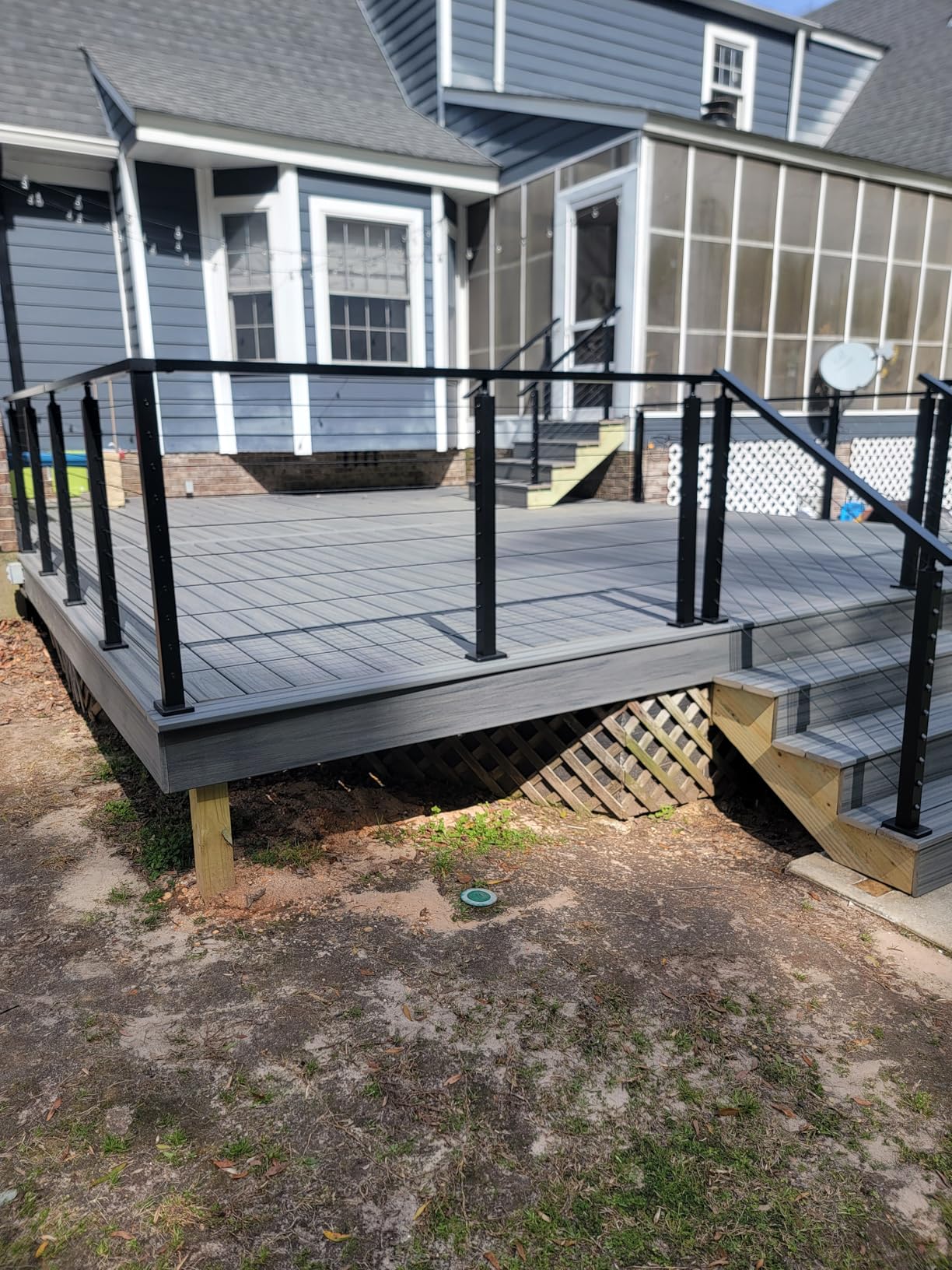 Muzata 16-20FT Modular Black Cable Railing Kit 36 Inch 4 Level Post Kit Complete Set Cable Railing System for Decks Length Adjustable Easy DIY with Paper User Guide (No Handrail) RW49 customer photo 2