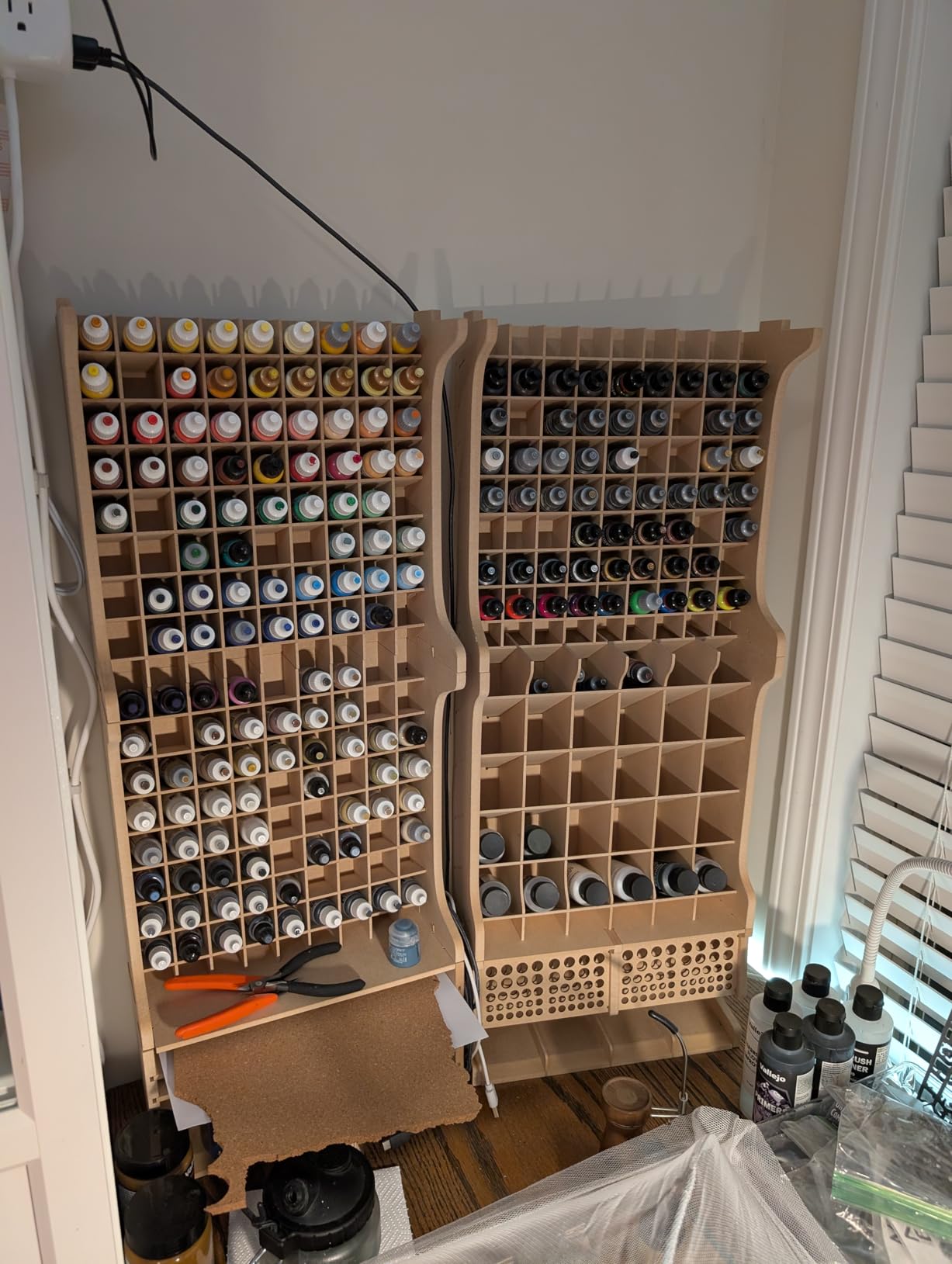 Paint Rack Organizer with 49 Holes Suitable for 10ml TAMIYA/10ml MR HOBBY/18ml MR HOBBY, Model Tool Storage with MDF Material, Craft Paint Holder Rack GK13 customer photo 1