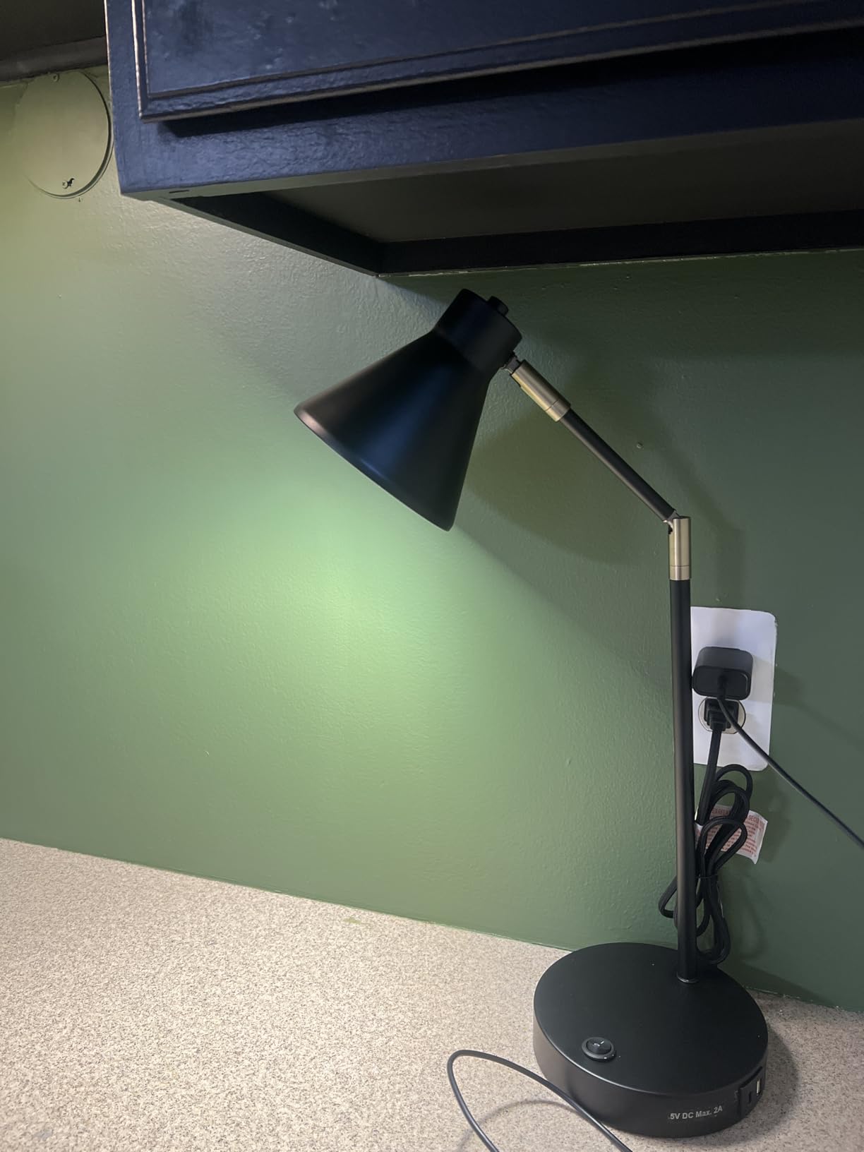 O'Bright Astrum - LED Desk Lamp with Dual USB Charging Ports, 100% Metal, 270 Degree Swivel Arms, Soft White Light (3000K), Bedside & Home Office Table Lamp, ETL Listed, Black customer photo 1