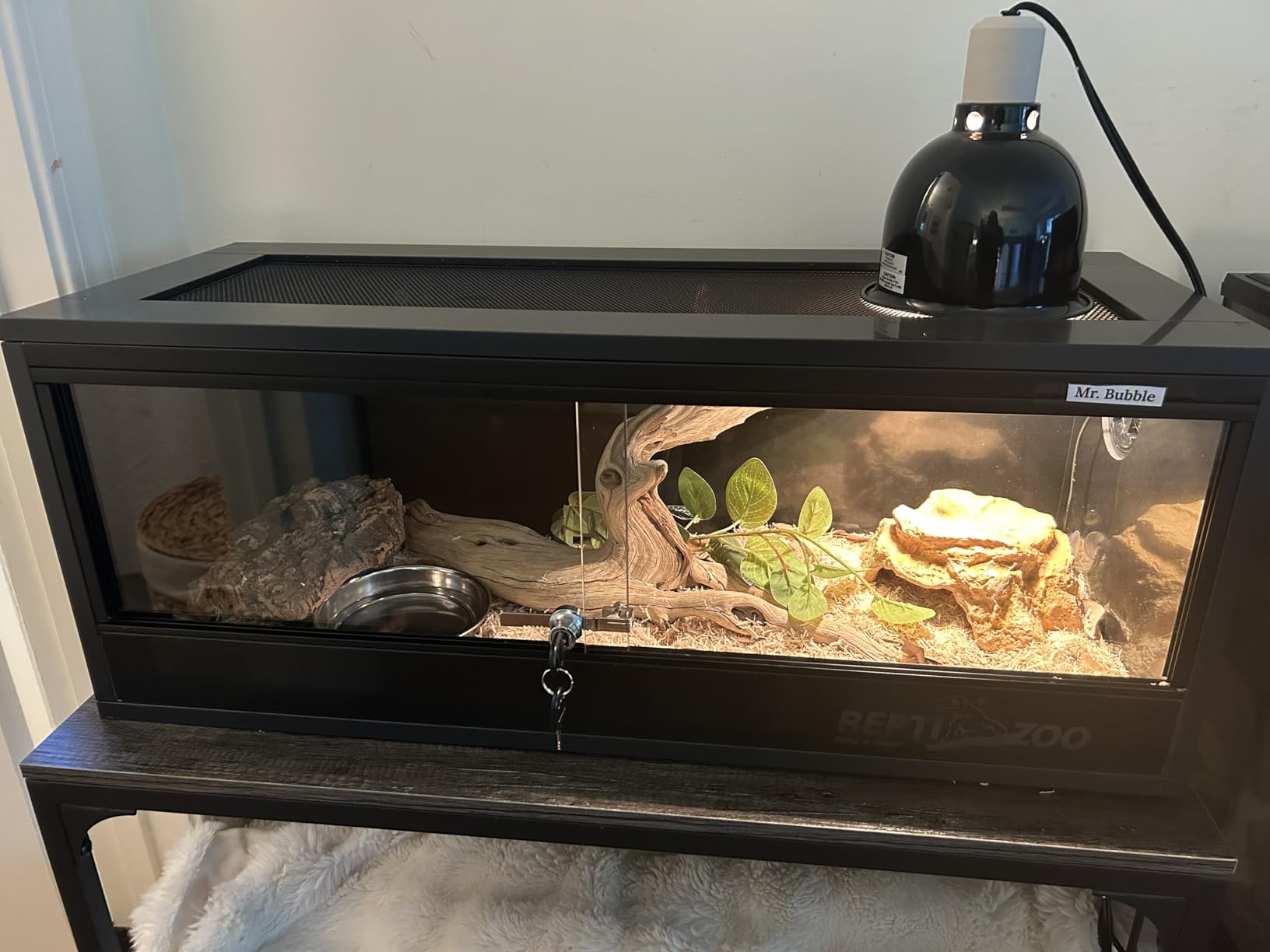 REPTI ZOO 35 Gallon PVC Reptile Tank, Reptile Terrarium for Crested Gecko Frog Lizard Snake Turtle Hermit Crab, 36x18x12 inch Leopard Gecko Enclosure with Sliding Door & Screen Ventilation customer photo 1