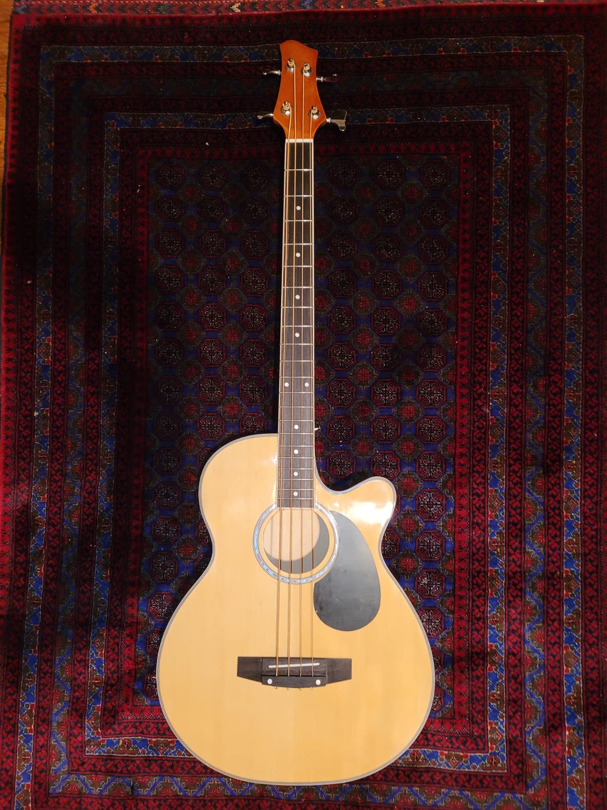 Best Choice Products Acoustic Electric Bass Guitar, Full Size 4 String, Fretted Bass Guitar w/Padded Gig Bag - Red customer photo 2
