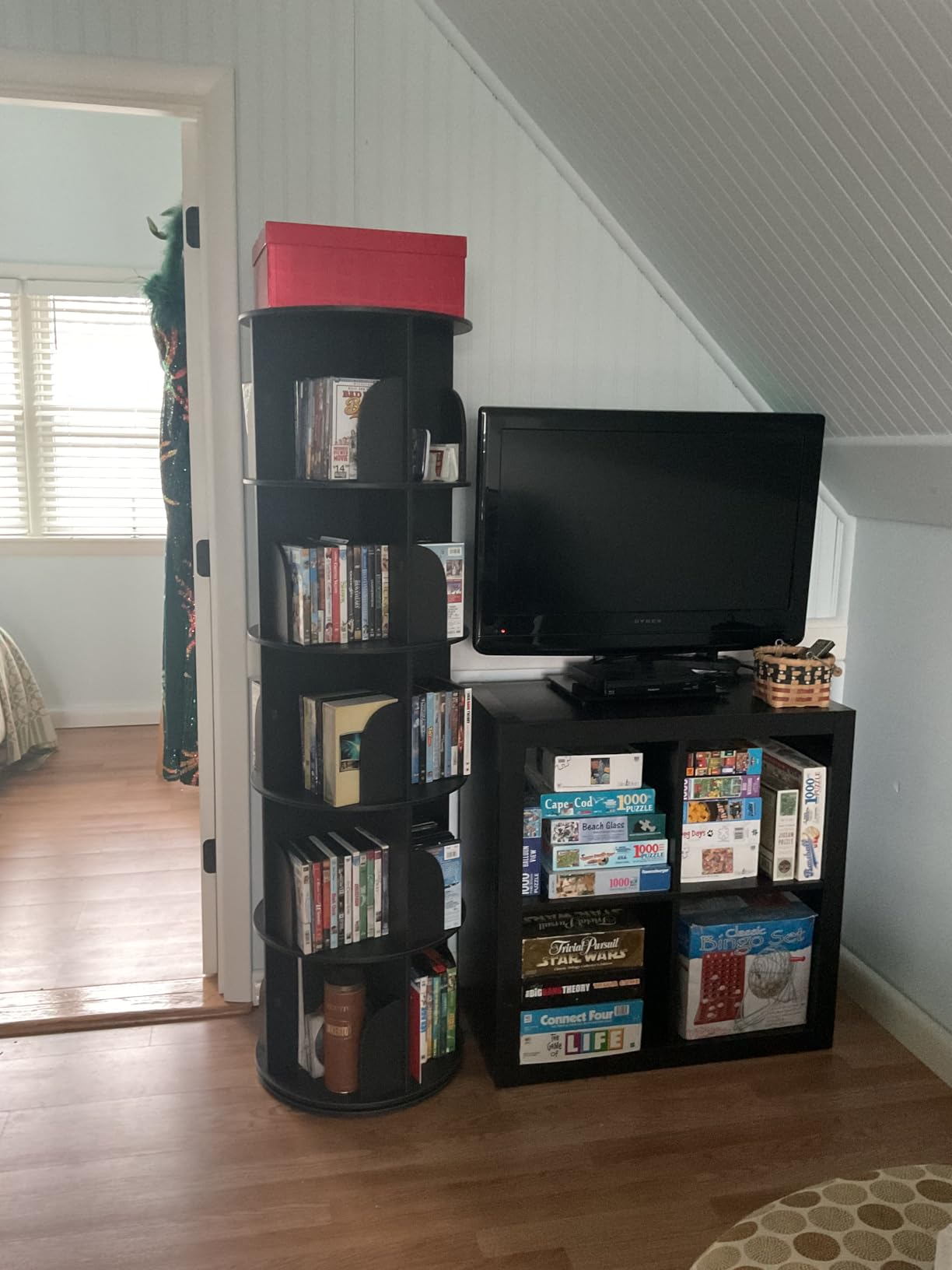 SpaceAid 4 Tier Rotating Bookshelf Tower, Spinning Bookcase Lazy Susan, Revolving 360 Book Shelf Storage Round Carousel, Vertical Rotate Turning Spiral Corner Organizer customer photo 2