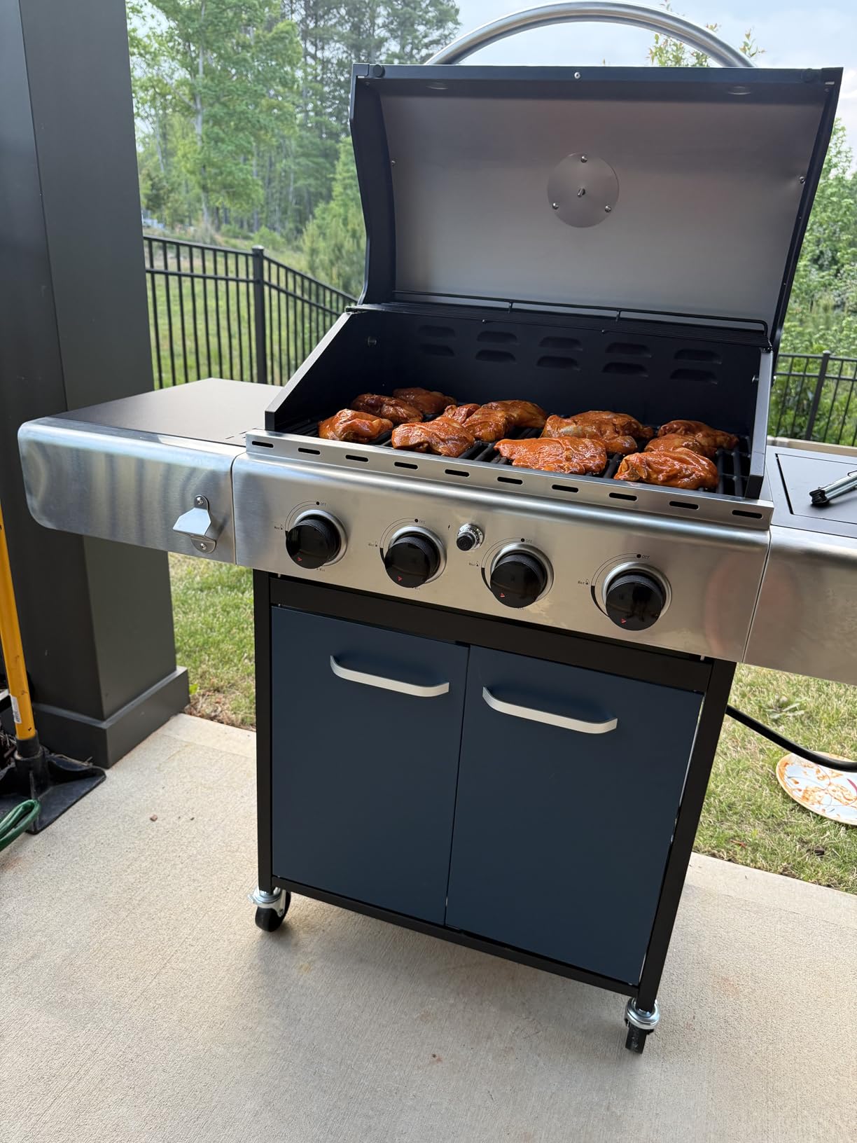 Sophia & William 6-Burner Propane Gas BBQ Grill with Side Burner & Porcelain-Enameled Cast Iron Grates, Stainless Steel Barbecue Grills Outdoor Cooking for Outside, 665 SQ.IN. Cooking Area, 65,800BTU customer photo 2