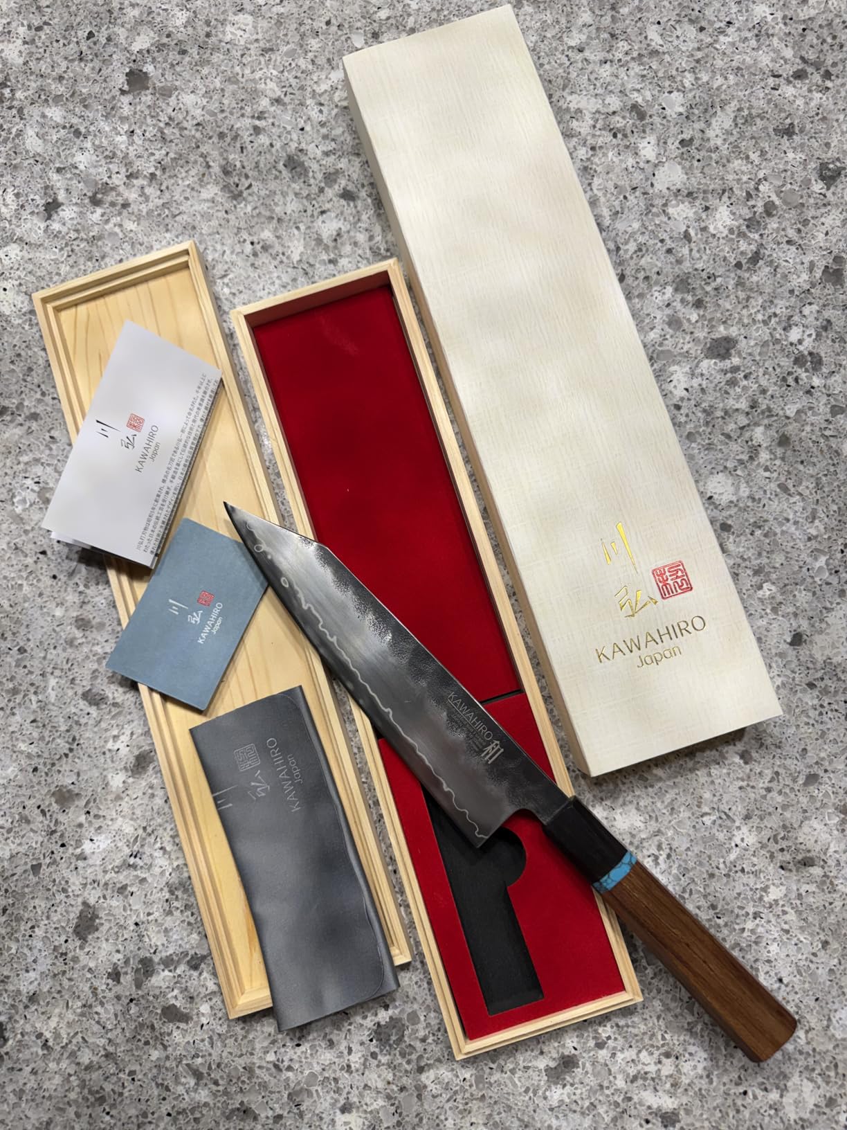 KAWAHIRO Japanese Chef Knife, 8 Inch Hand Forged Razor Sharp VG10 Kitchen Knife for Effortless Meat & Veggie Slicing, Professional Gyuto with Ergonomic Octagonal Handle, Premium Gift Box customer photo 1