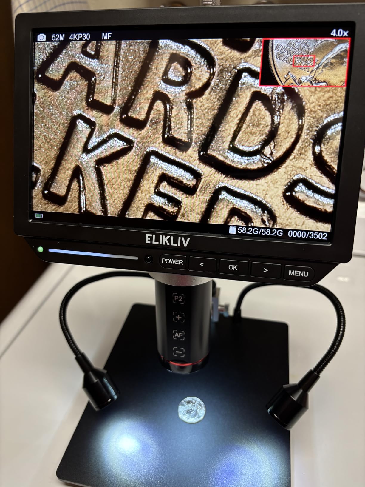 Elikliv Autofocus 4K Digital Microscope EM4K-AF 52MP Soldering Microscope PCB Repair 2000X customer photo 1