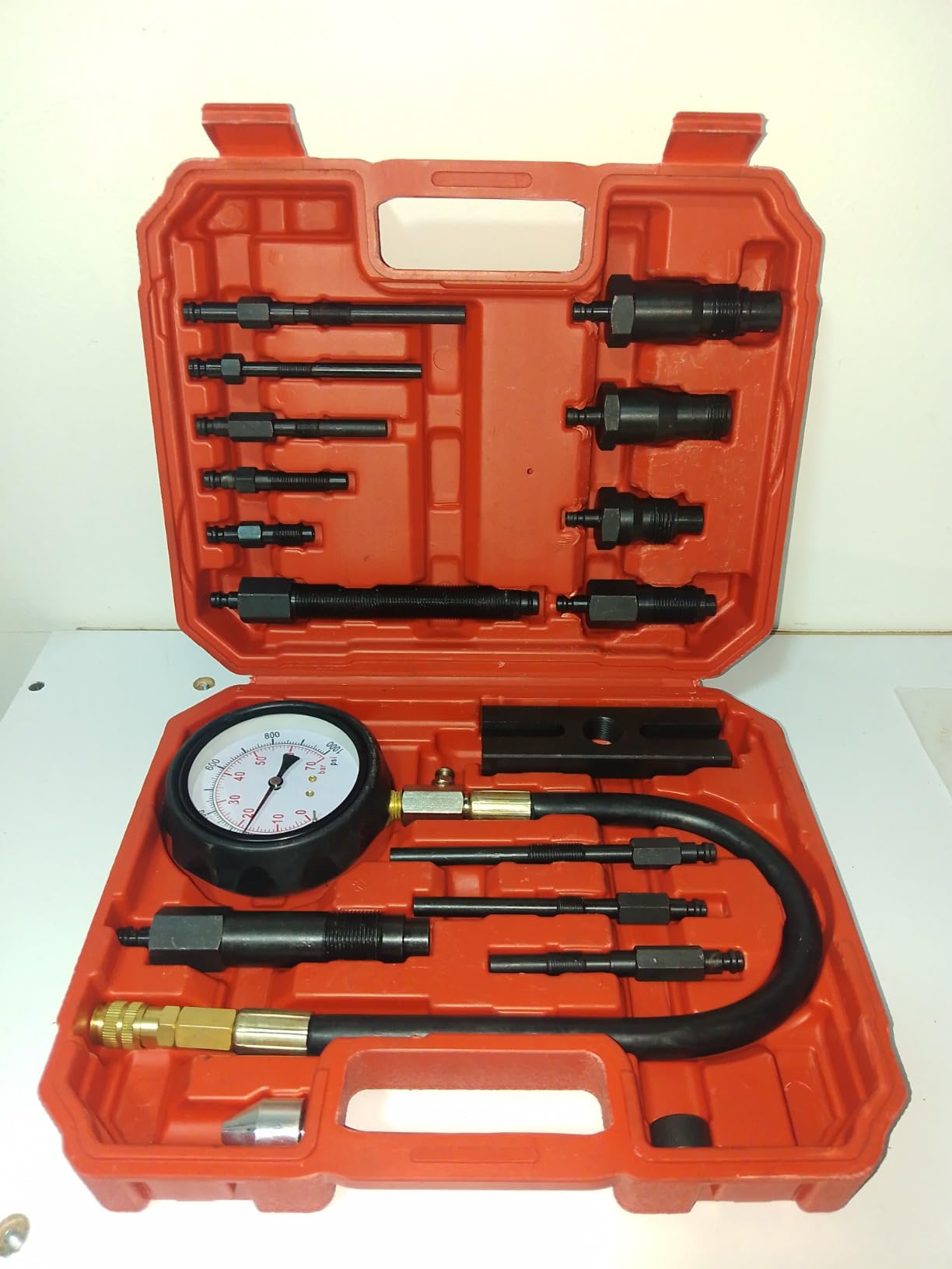 Diesel Engine Compression Tester Kit with 0-1000 psi Gauge and Adapters Cylinder Pressure Test Tool Kit Diesel Injector Tester Check Cylinders in Diesel Car & Truck customer photo 2