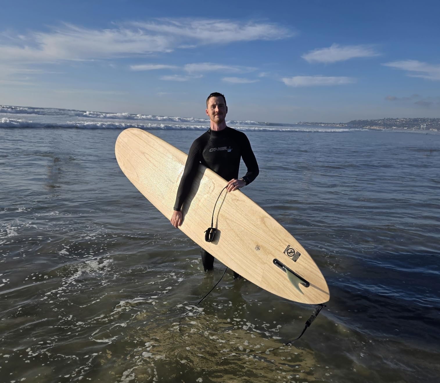 nanazero Wood Skin Surfboard Longboard LOG01, Durable and Light-Weight Structure customer photo 1