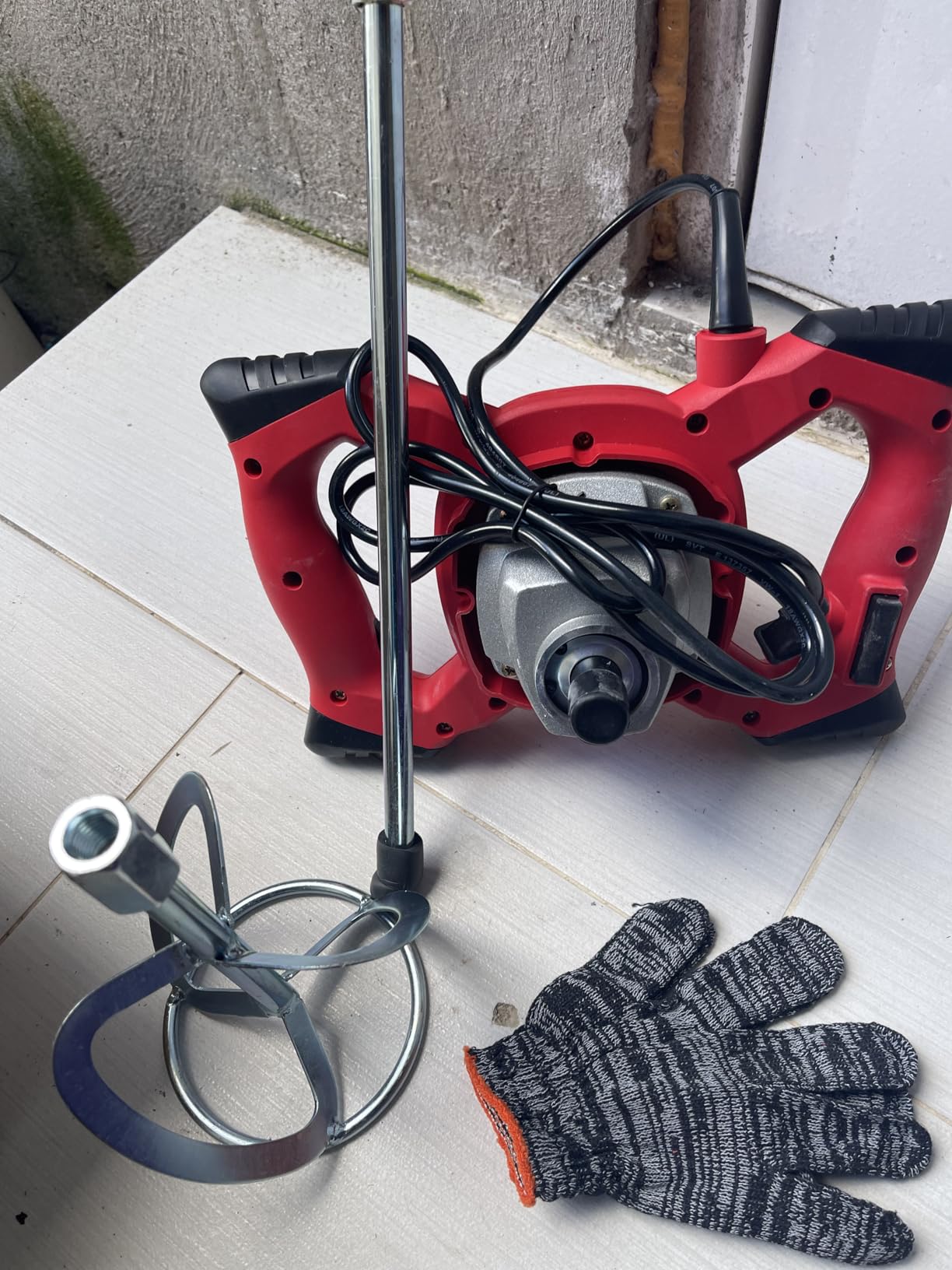 Cement Mixer 2300W, Handheld Electric Concrete Mixer with 6 Adjustable Speed, 110V Portable Mud Mixer Paint Mixer for Mortar Grout Plaster Thinset Fodder Stirring Tool customer photo 2