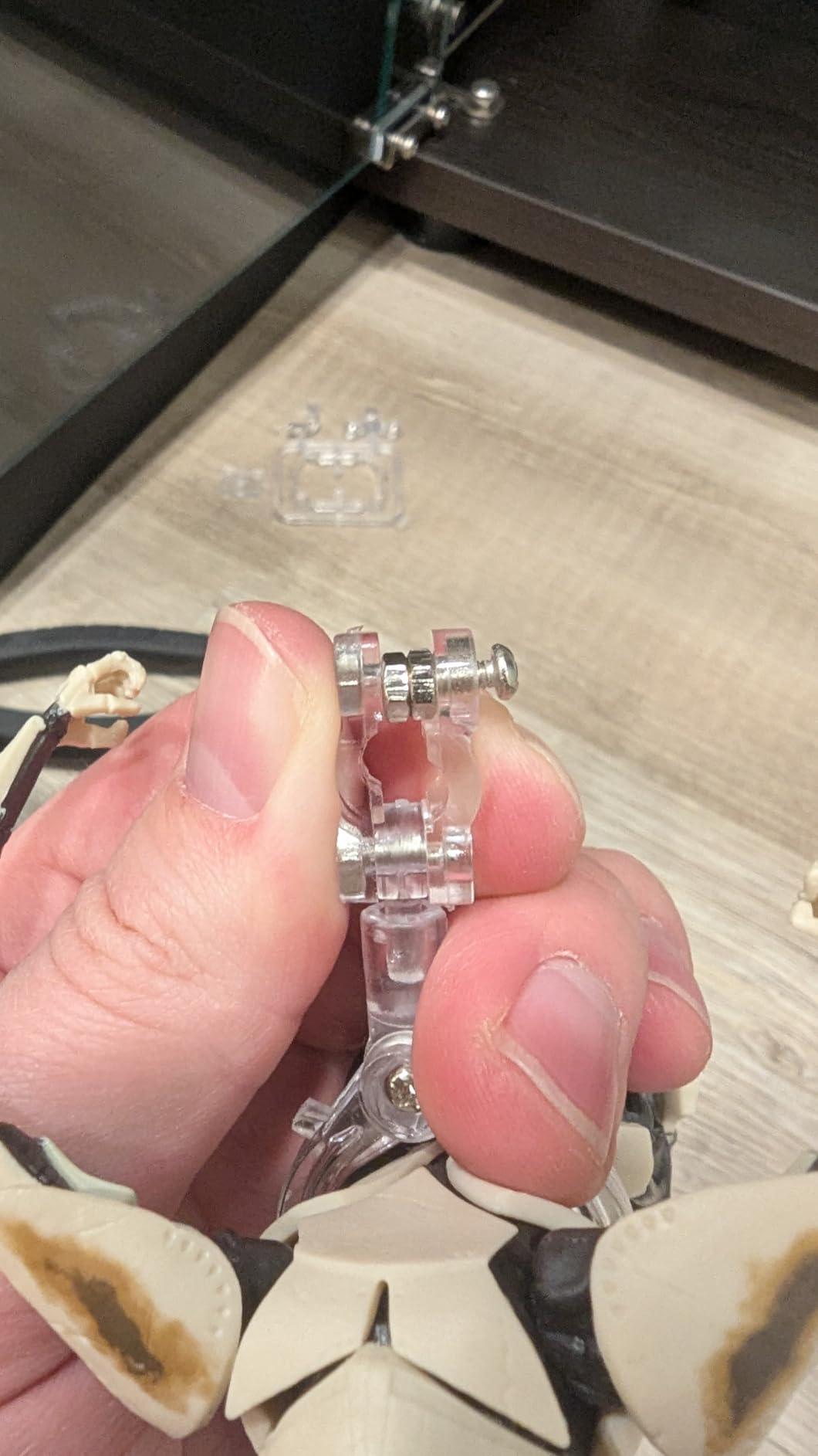 Action Figure Stand with Adjustable Metal Support Arm, Action Figure Display Holder Stand Base Compatible with HG RG SD SHF Gundam 1/144 Toy with Screwdriver (2Pcs Clear) customer photo 1