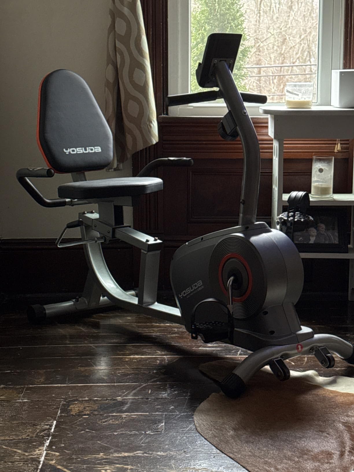 YOSUDA Recumbent Exercise Bike for Home， Magnetic Staionary Bike for Seniors/Adults with Adjustable Seat, 350LB Capacity, 16-level Resistance, LCD Monitor & Pulse Sensors customer photo 2
