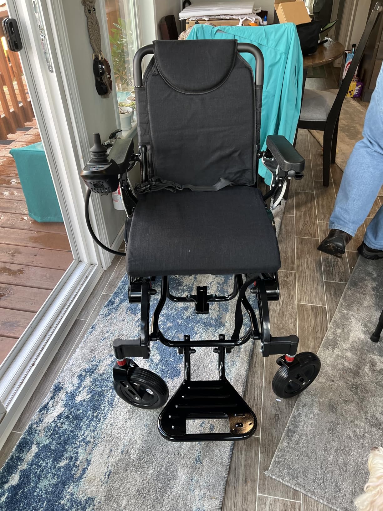 Next Generation Electric Wheelchair - 30-Mile Range, 600W Motor Power, Dual 12AH Batteries, Leather Cushion, Deluxe Series, Foldable, Airline Approved, All-Terrain, High-Performance Design customer photo 2