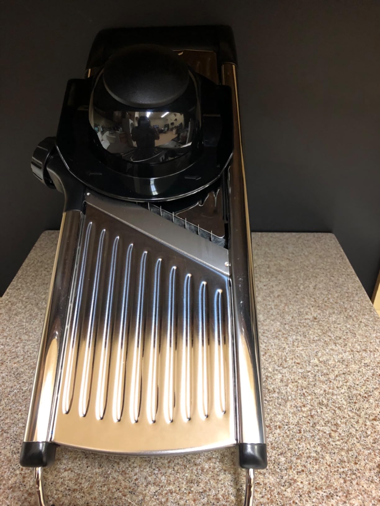 Commercial Mandoline Slicer, Stainless Steel Vegetable Slicer, Non-Slip Mandoline Slicer for Kitchen, Keto, Potato, Cucumber, 4 Blades & Cut-Resistant Gloves (Includes Brush & Cloth) customer photo 1