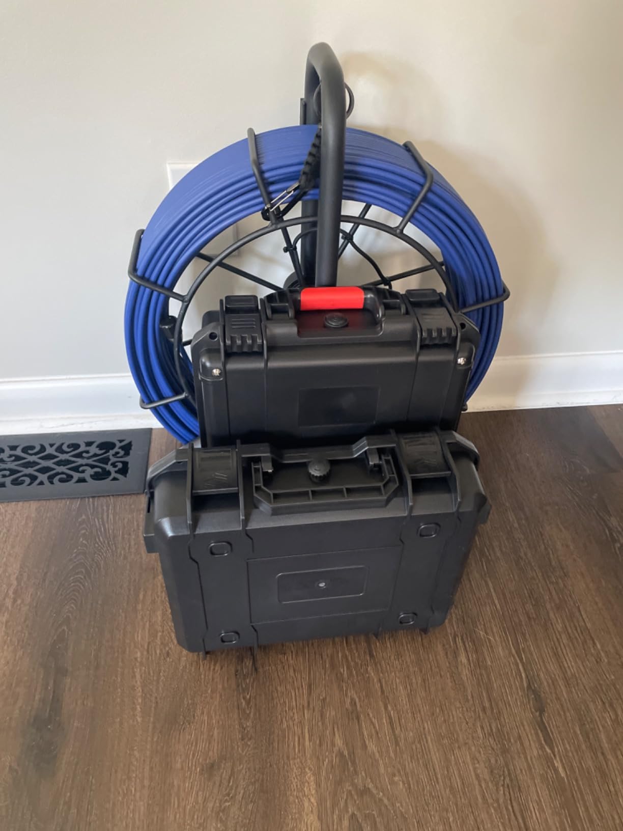 Anysun Sewer Camera with Locator, Distance Counter, Self-Leveling & 7mm Push Cable, 165FT Pipe Inspection Camera with 512Hz Transmitter, 9