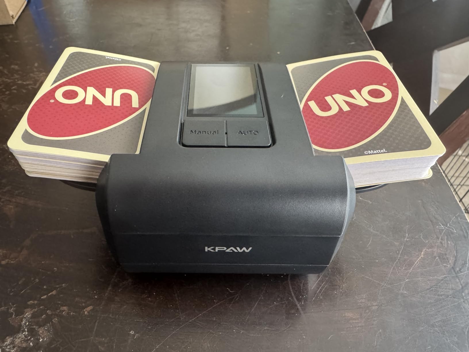KPAW Automatic Card Shuffler - One-Press AUTO & Manual Mode, Electric Shuffling Machine for 1-2 Decks, Low Noise, Rechargeable & Portable Shuffler Machine for Poker, UNO, Blackjack, Skip-Bo, Phase 10 customer photo 1