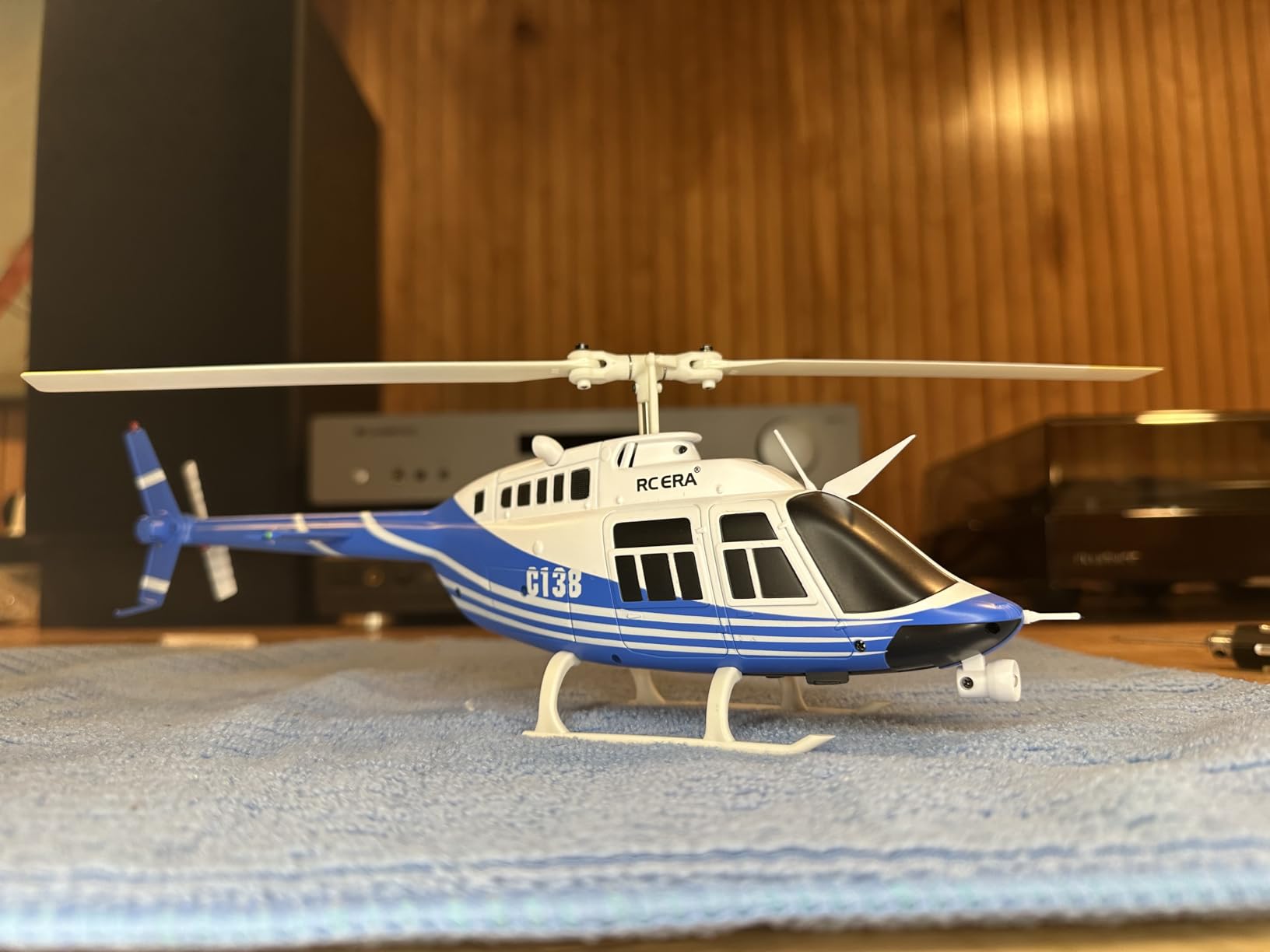 C138 206 Remote Controlled Helicopter Aircraft Plane Drone RC Heli Single Rotor No Ailerons 6CH 6-Axis Gyroscope Altitude Hovering W/Optical Flow Localization 2Battery for Adults Beginners (Blue） customer photo 1