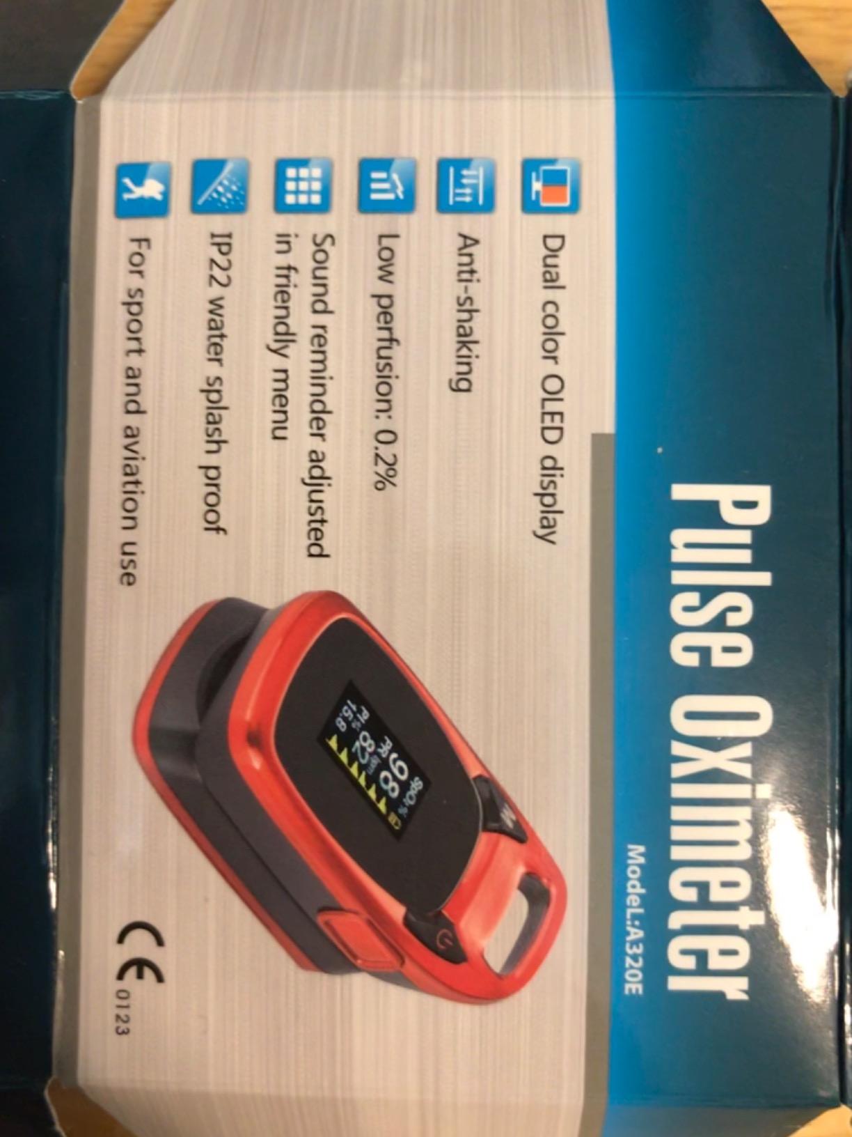Fingertip Pulse Oximeter with Plethysmograph and Perfusion Index, Large OLED Digital Display Blood Oxygen Saturation Monitor Heart Rate Monitor (Blue) customer photo 1