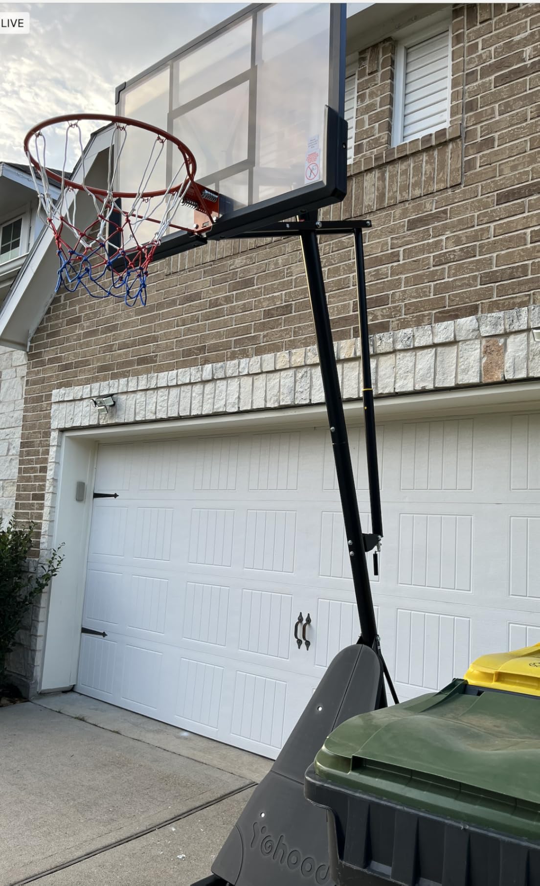 Yohood Basketball Hoop Outdoor Portable 44/48 Inch Backboard, 10ft Quickly Adjustable Basketball Goal System with Wheels for Court/Backyard/Driveway customer photo 2