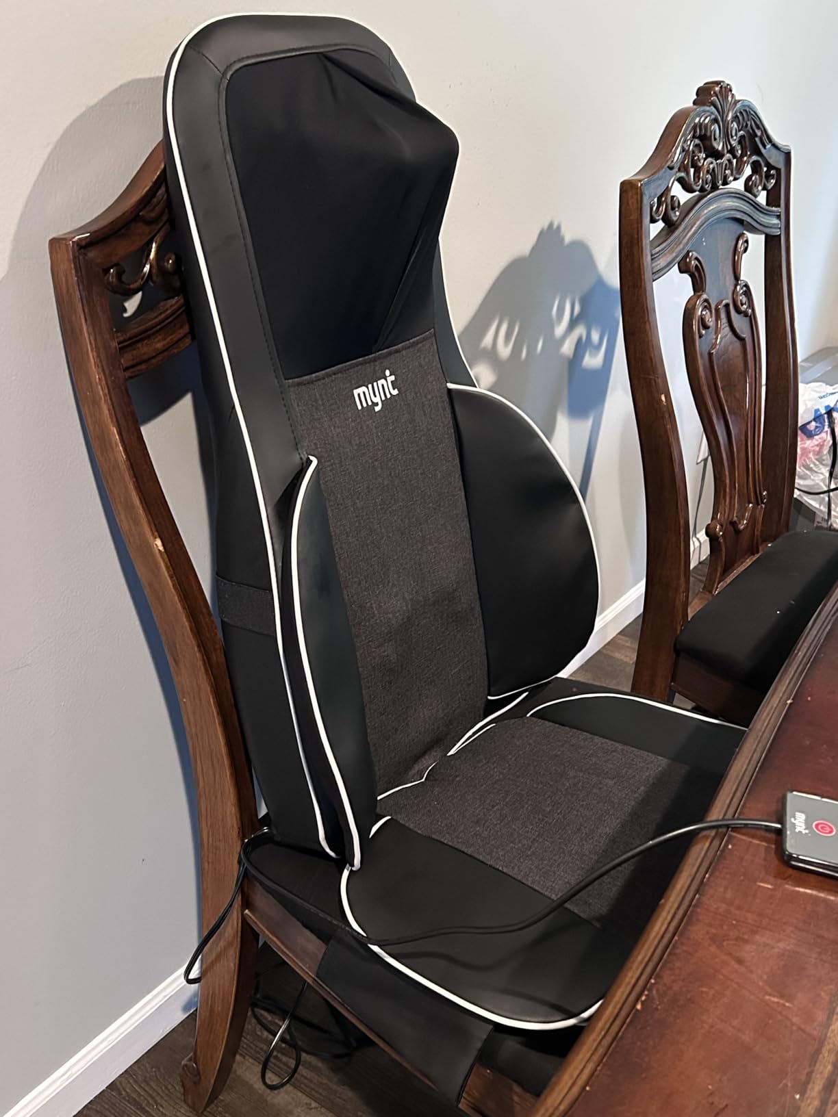 Mynt FSA Eligible HSA Approved Shiatsu Neck and Back Massager for Chair with 10 Deep Kneading Nodes, 2D & 3D Back Massage with Heat, Portable Spot Massage Chair Pad (Black) customer photo 2